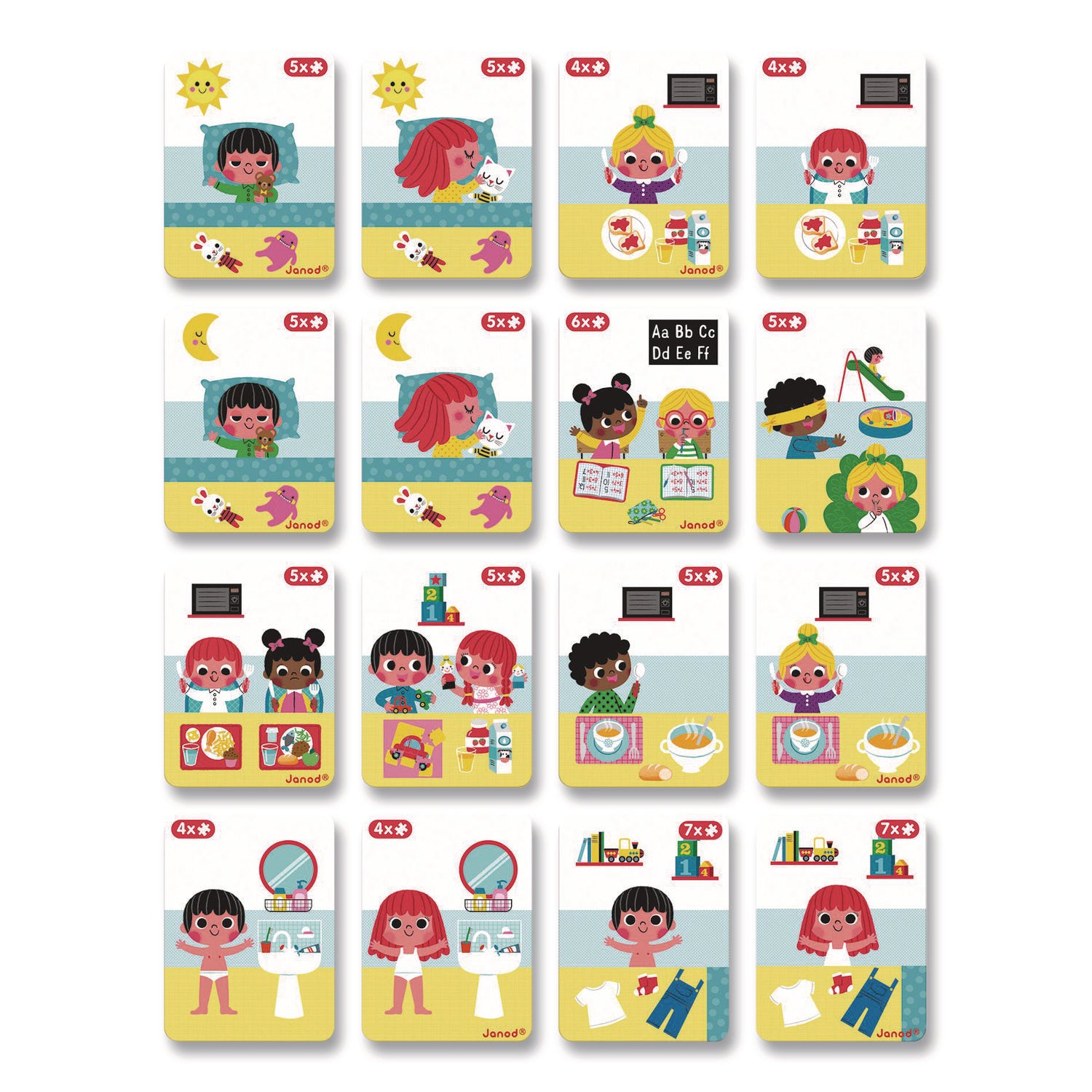 Janod® Magneti'books, Learn to Tell the Time, 91 Pieces (16 Cards, 75 Magnetic Shapes), Ages 3 to 8