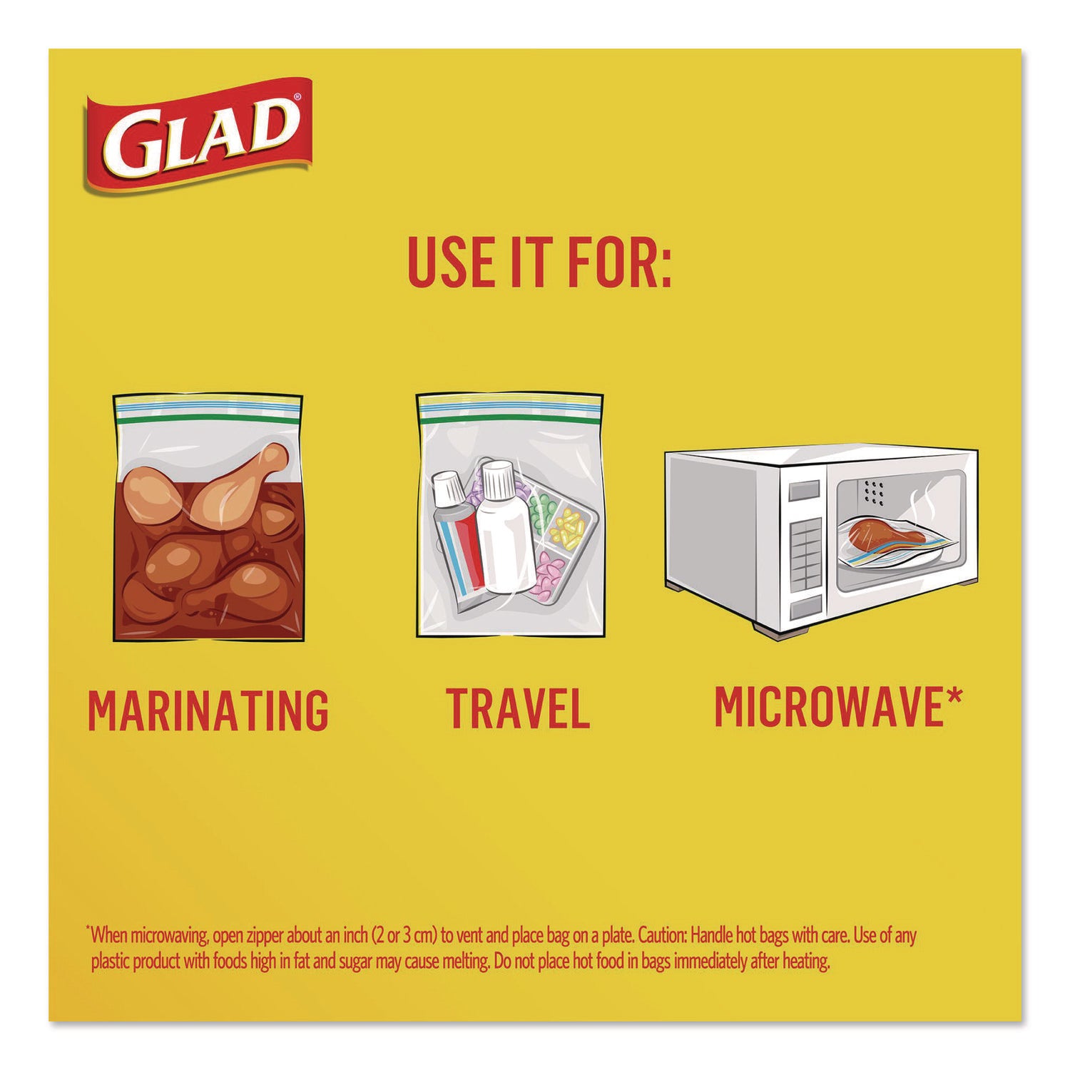 Glad® Zipper Food Storage Plastic Sandwich Bags, 6.63 x 5.88, Clear, 50 Bags/Box