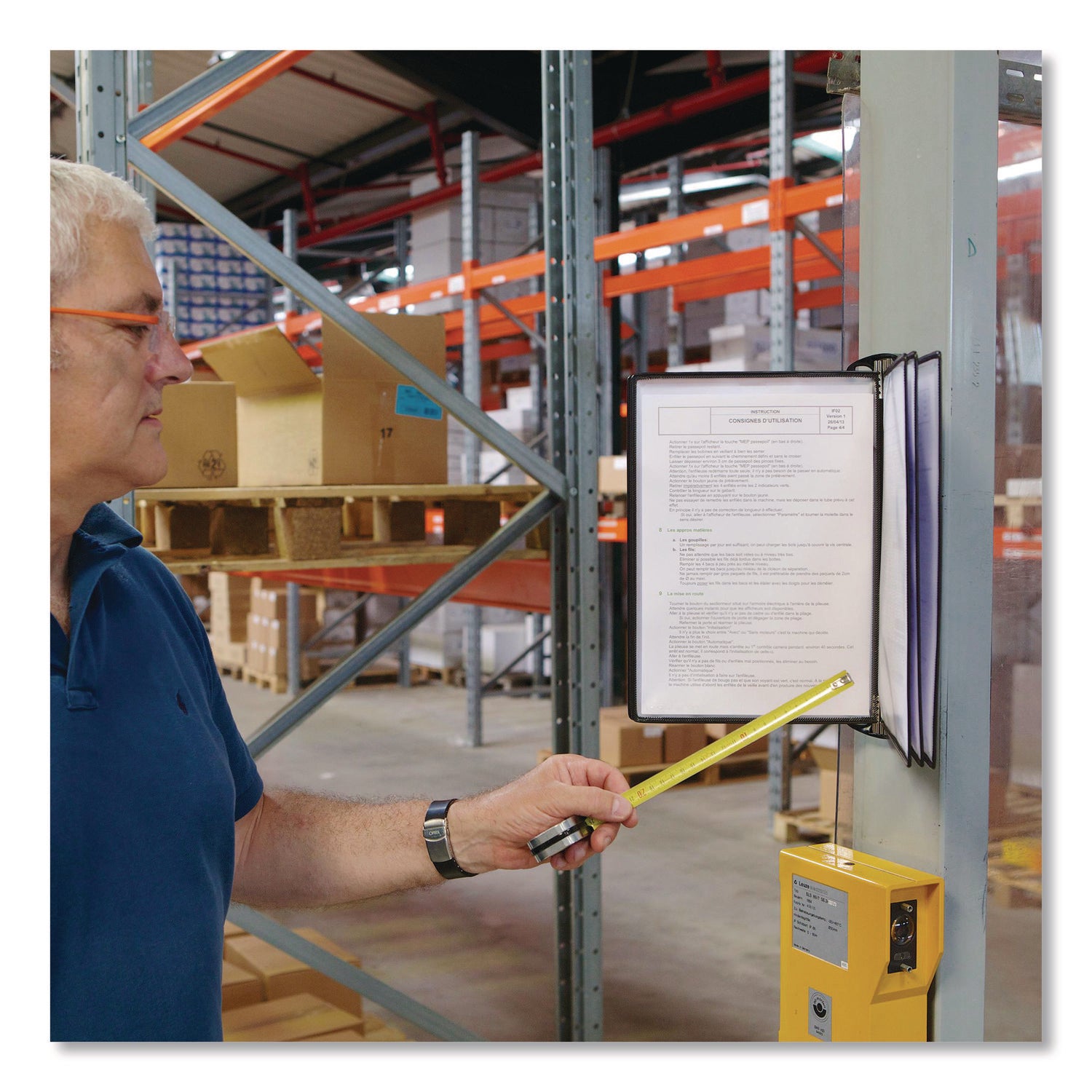 djois® by Tarifold PRO Series Magnetic Wall Reference System, 5 Panels with Black Borders, Black Base