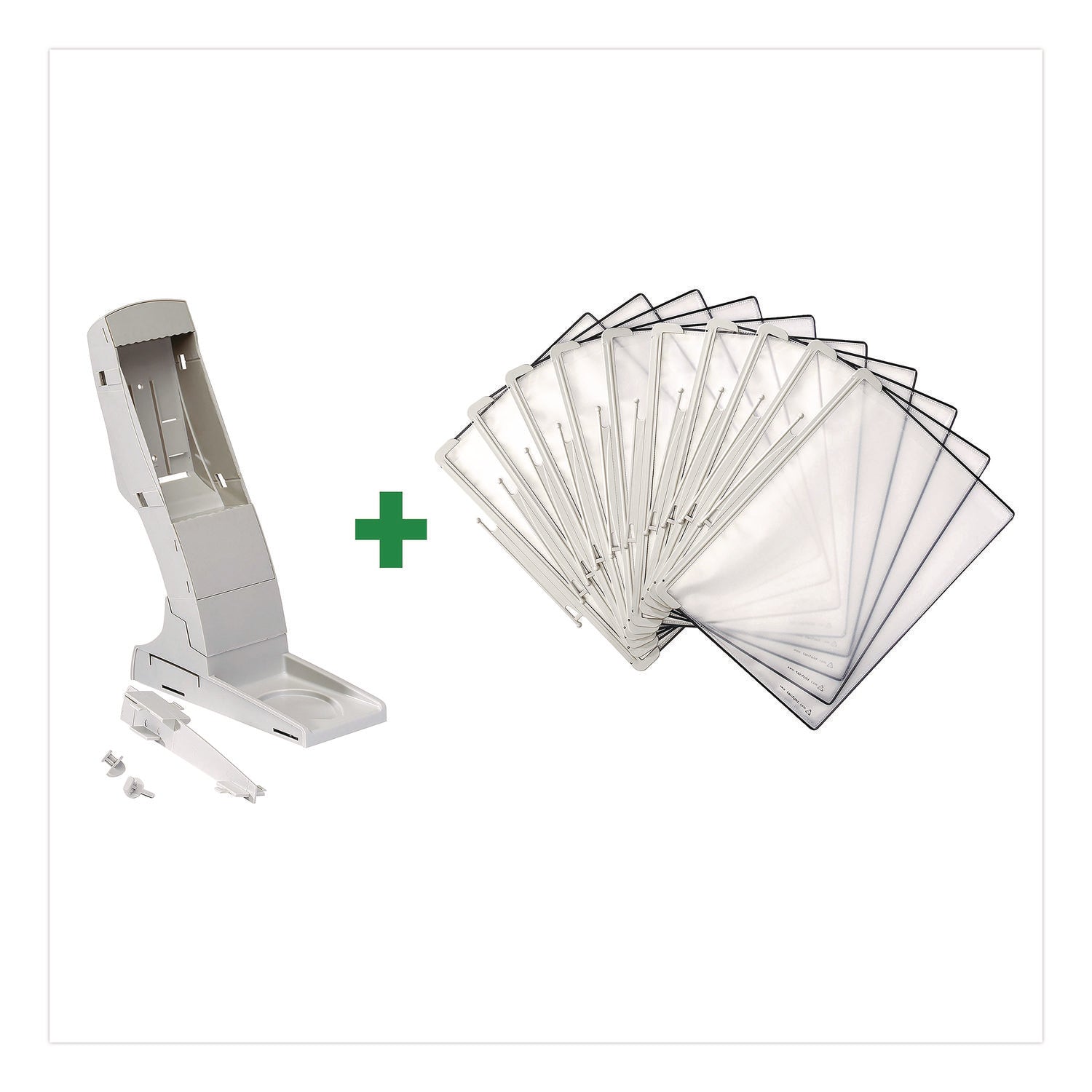 djois® by Tarifold Expansion Set for TD271 Desktop Reference System, 10 Panels with Gray Borders, Gray Base