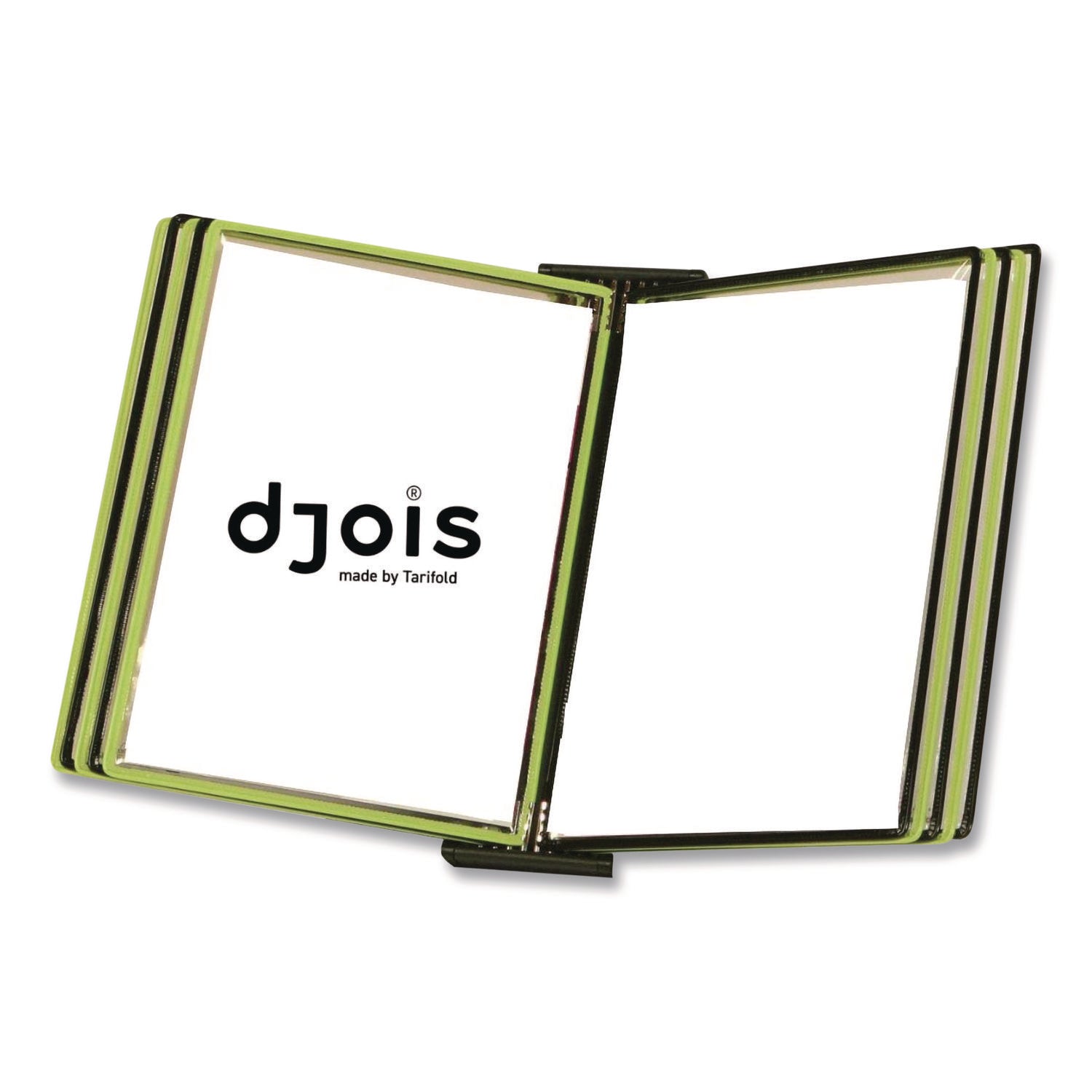 djois® by Tarifold Black Line Wall Reference System, 10 Panels with Black, Green Borders, Black Base