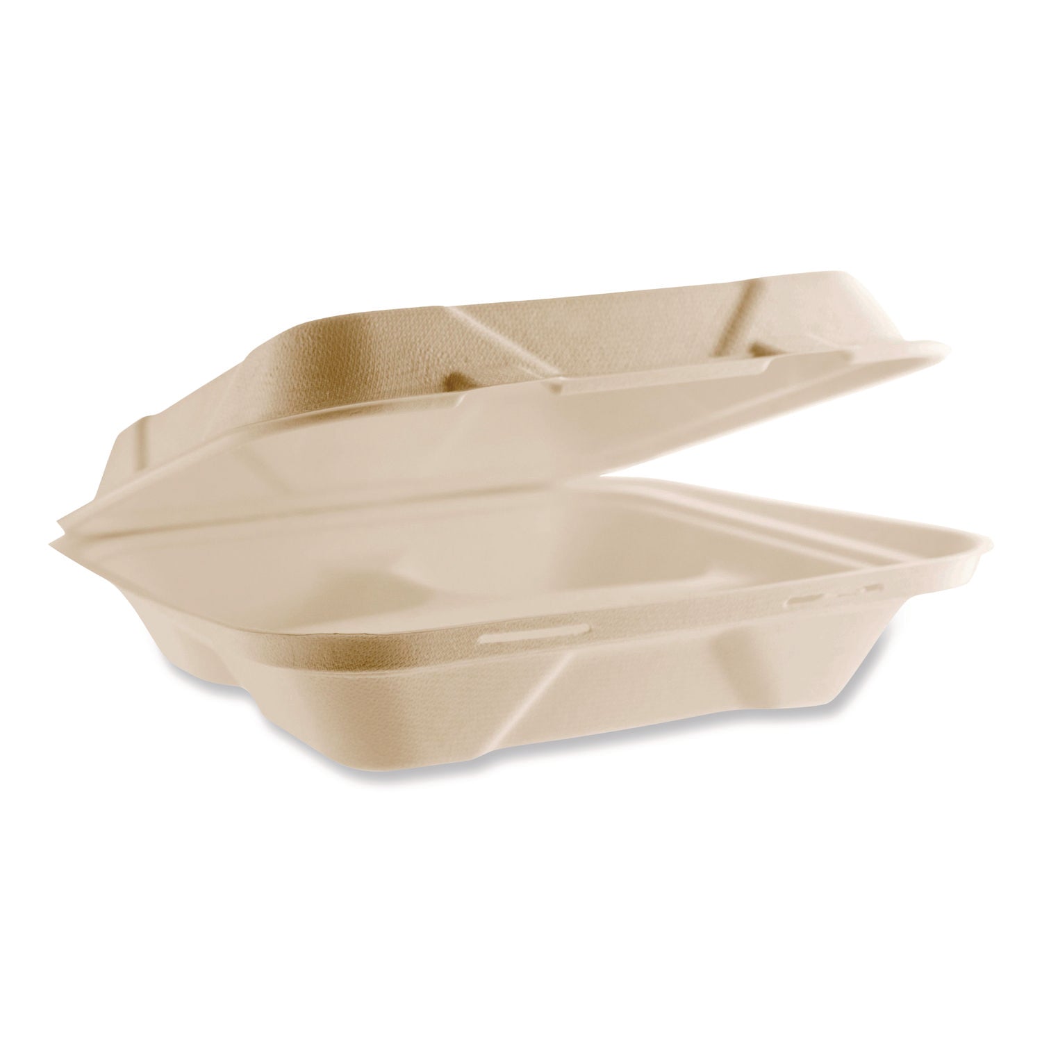 Vegware™ Nourish Molded Fiber Takeout Containers, Compostable, 3 Compartments, 5 x 9 x 2, White, Sugarcane, 200/Carton