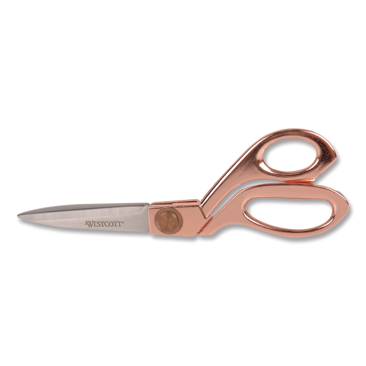 Westcott® Vintage Stainless Steel Scissors, 8" Long, Offset Rose Gold Handle