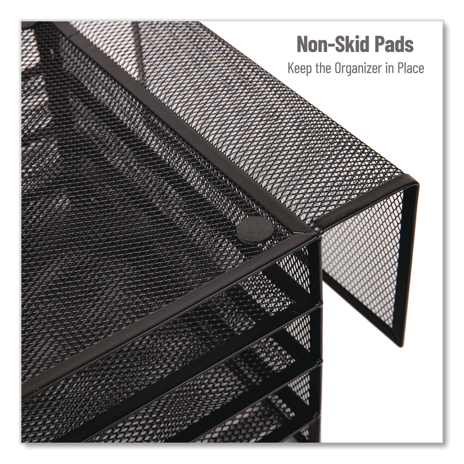 Mind Reader Metal Mesh Desktop Organizer Letter Tray, 6 Sections, Letter Size, 9.15 x 16.75 x 6, Black