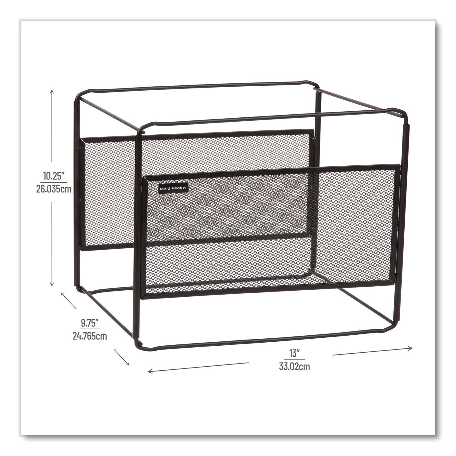 Mind Reader Hanging File Folder Organizer, Letter Size, 13" Long, Black