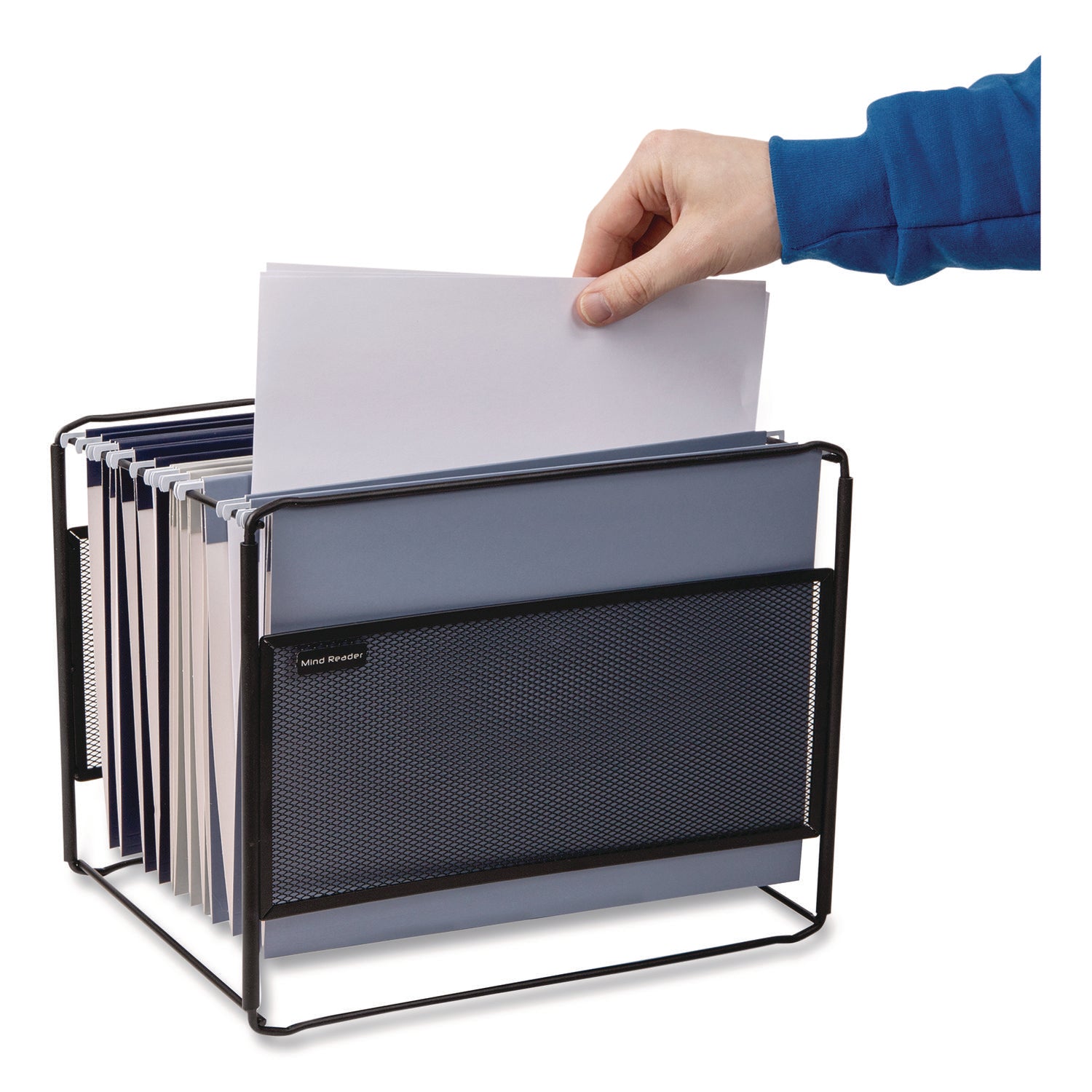 Mind Reader Hanging File Folder Organizer, Letter Size, 13" Long, Black