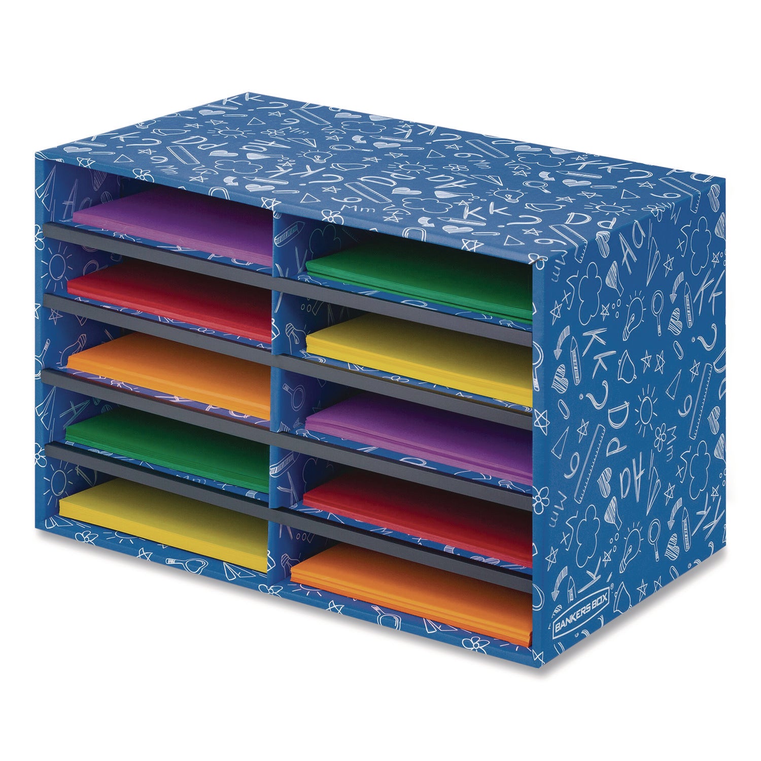 Bankers Box® Classroom Collection Literature Sorter, 10 Sections, 19.5 x 12.27, Blue