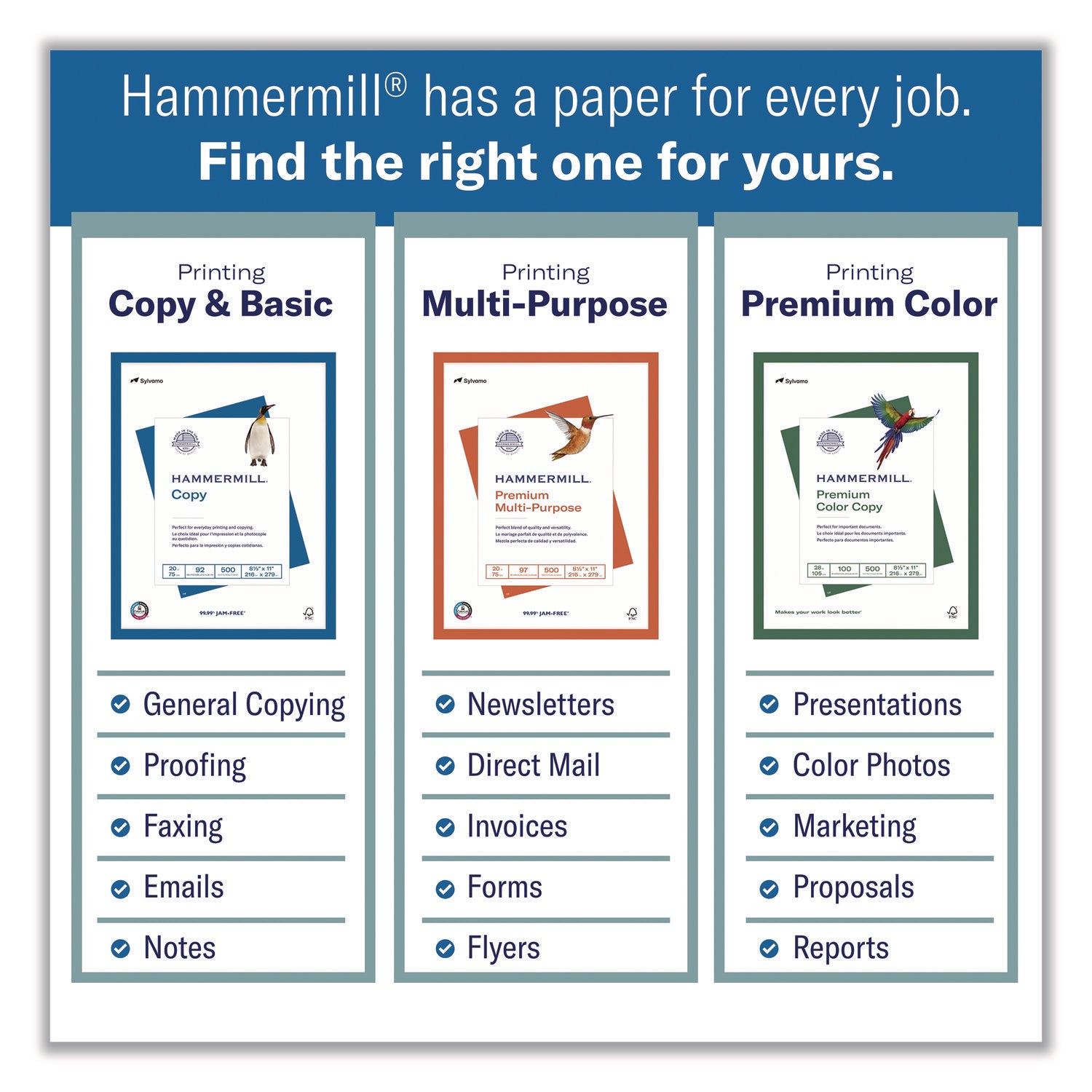 Hammermill® Premium Laser Print Paper, 98 Bright, 24 lb Bond Weight, 8.5 x 11, White, 500/Ream, 10 Reams/Carton
