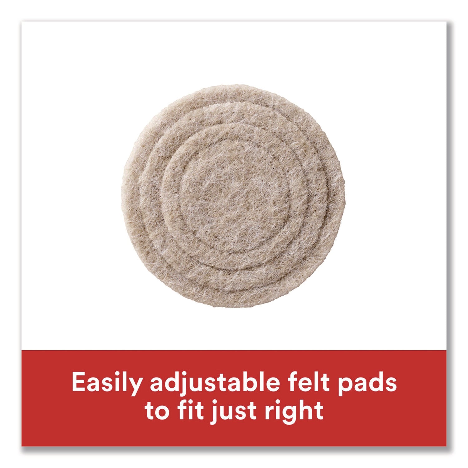 Scotch™ Custom Fit Felt Pads, 1.5" dia, Beige, 30/Pack