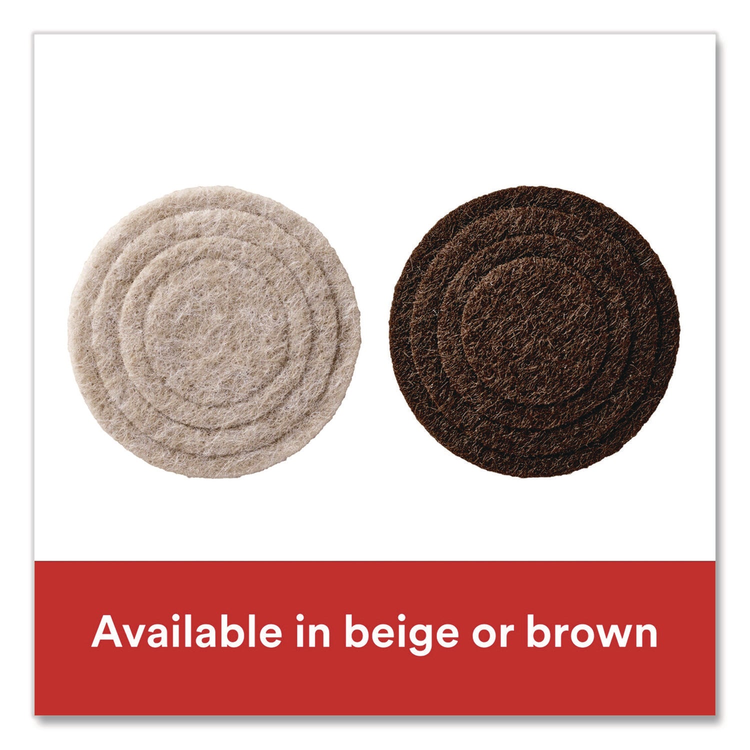 Scotch™ Custom Fit Felt Pads, 1.5" dia, Beige, 30/Pack
