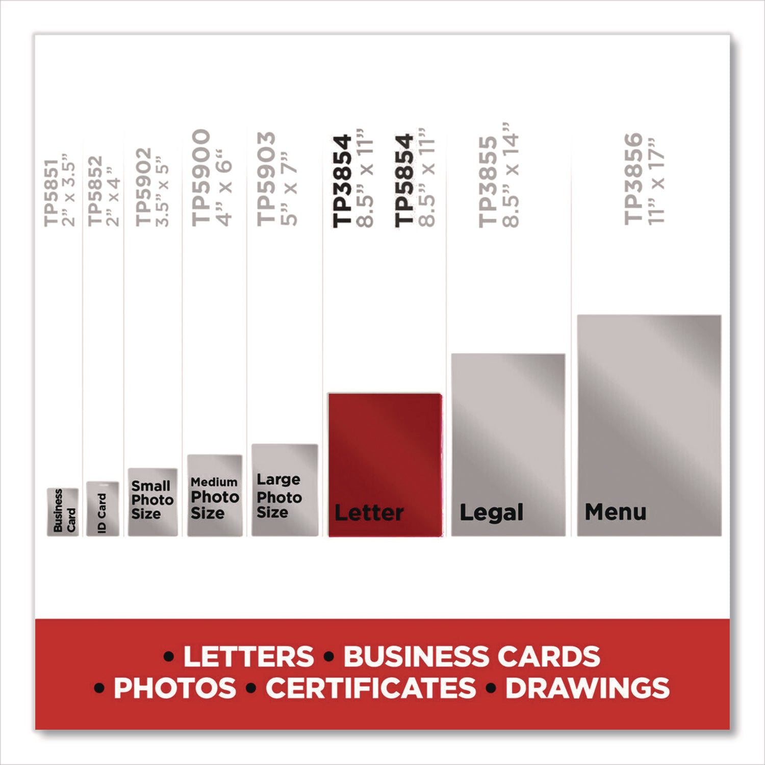 Scotch™ Laminating Pouches, 3 mil, 8.9" x 11.4", Clear, 150/Pack