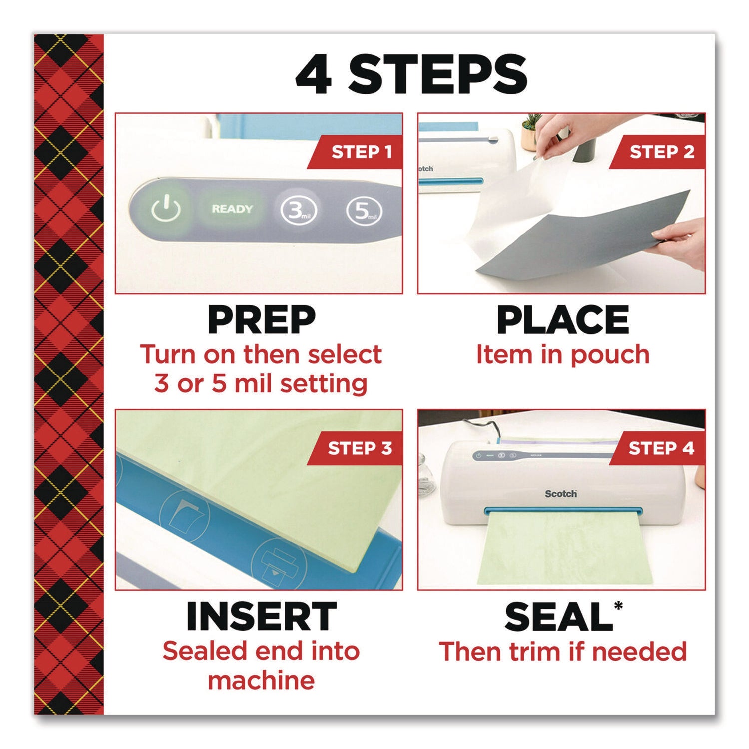 Scotch™ Laminating Pouches, 3 mil, 8.9" x 11.4", Clear, 150/Pack