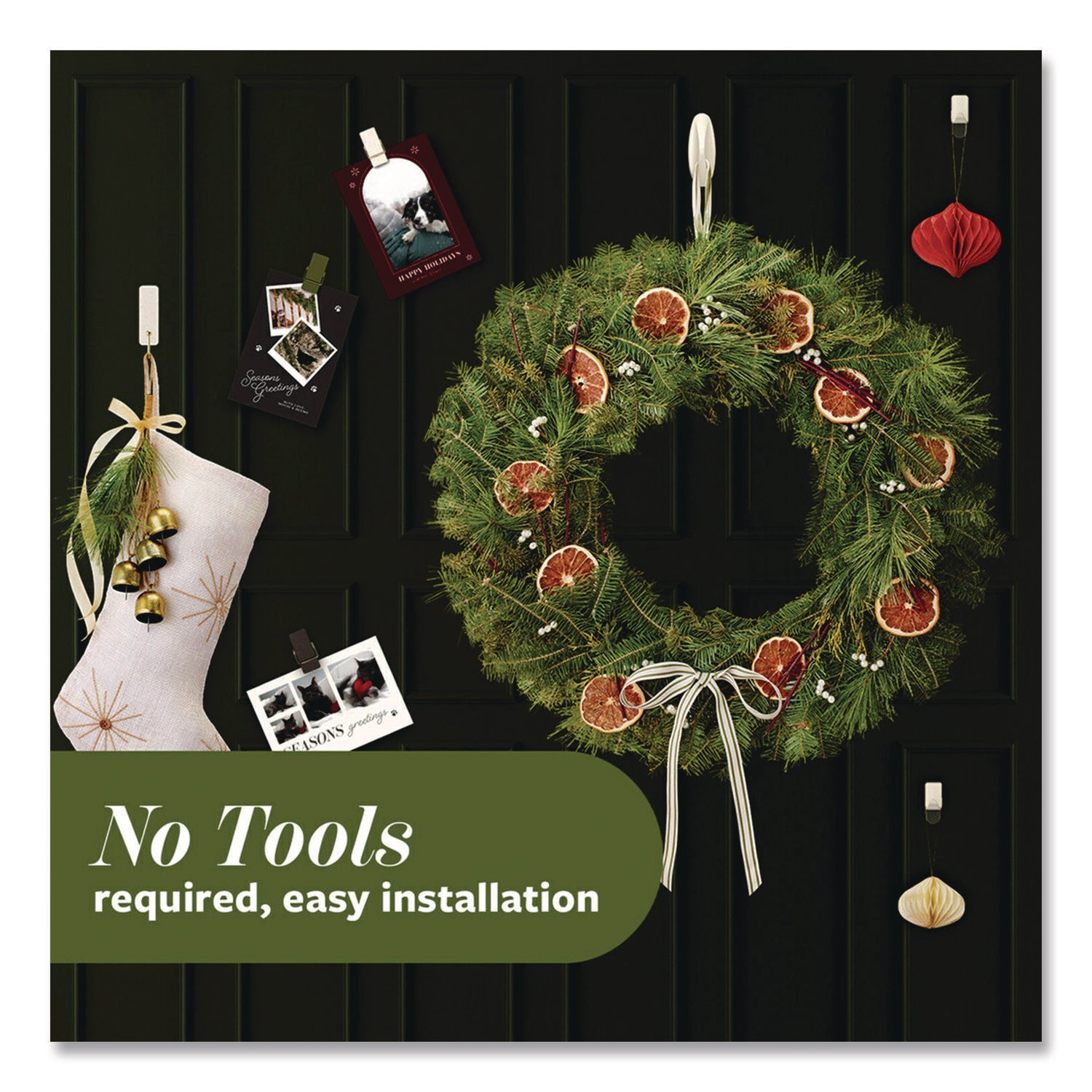 Command™ Limited Edition Hooks and Clips, Vanilla Bean, 3 lb Capacity, 2 Hooks, 8 Clips and 12 Strips/Pack