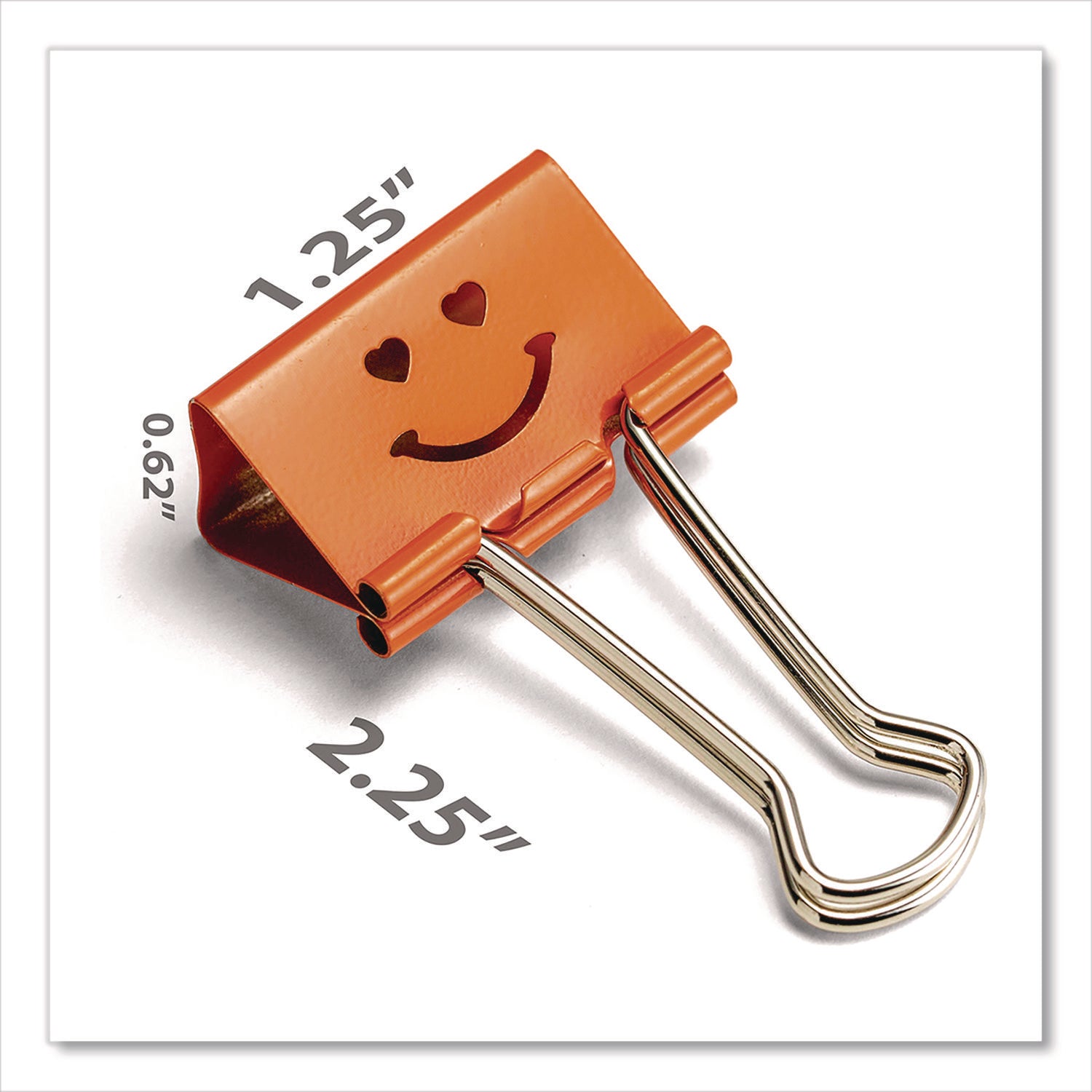 Officemate Smiling Face Binder Clips, Medium, Assorted Colors, 36/Pack