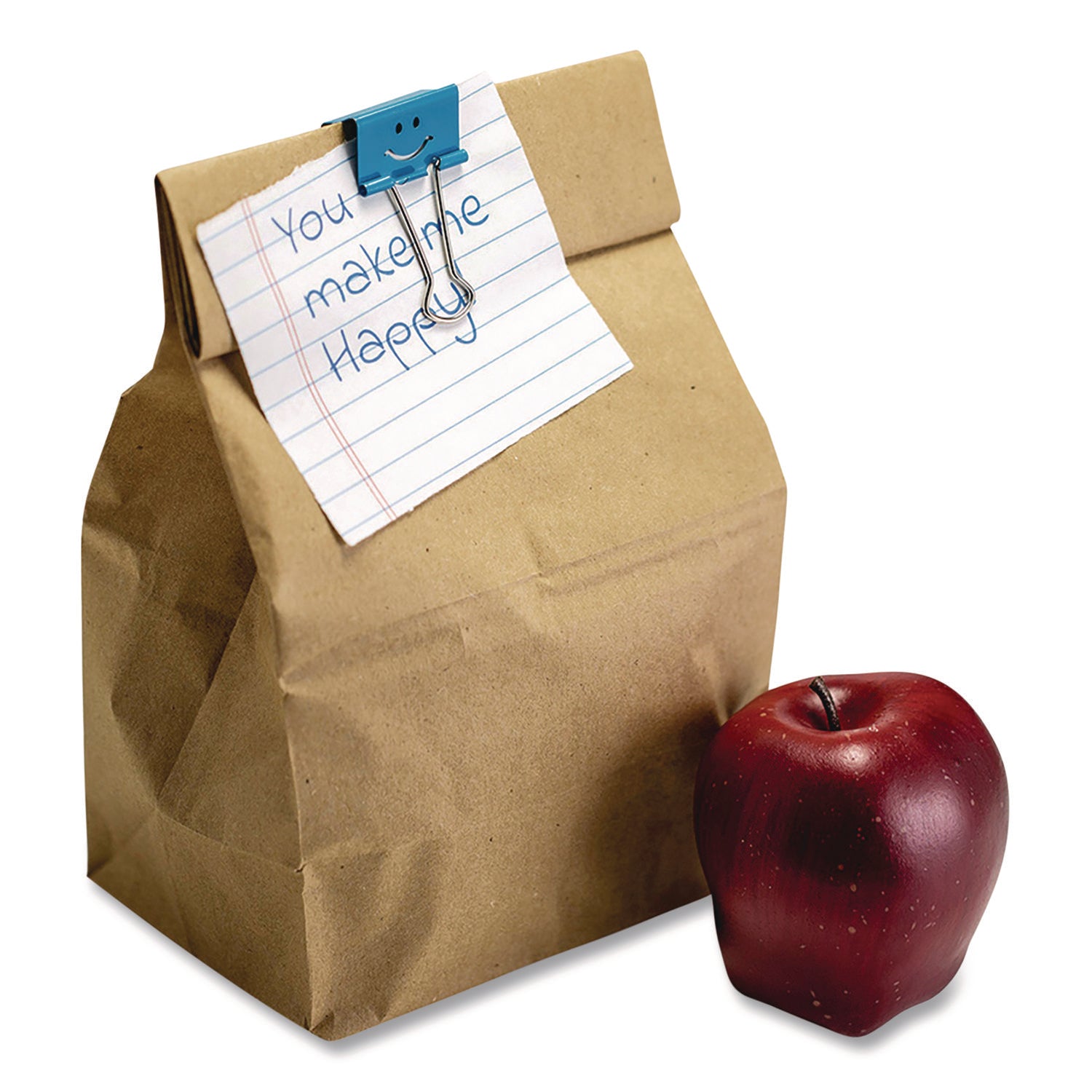 Officemate Smiling Face Binder Clips, Medium, Assorted Colors, 36/Pack