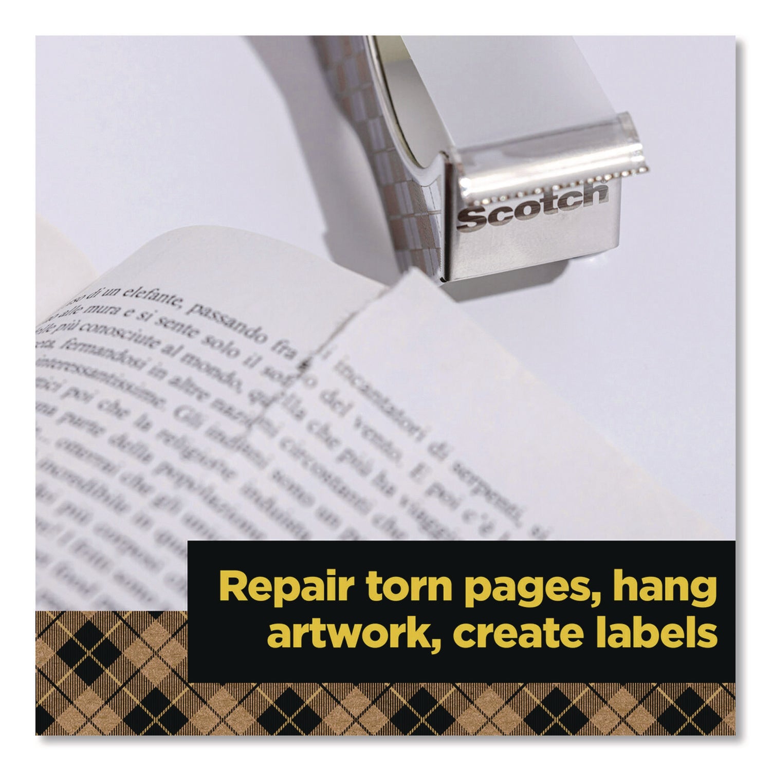 Scotch® Stainless Steel Refillable Tape Dispenser with 2 Rolls 0.75" x 550" Tape