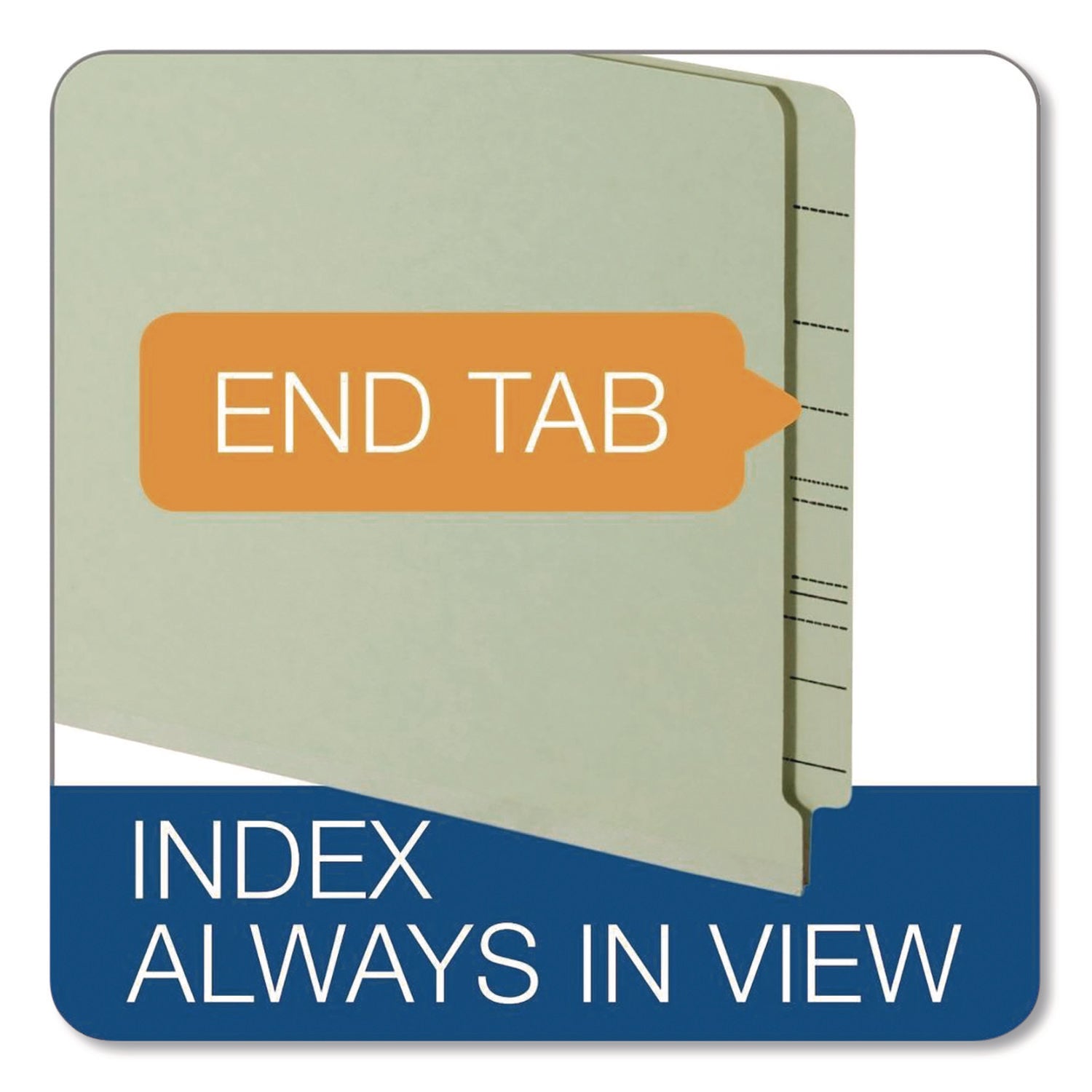 Pendaflex® Colored Pressboard End Tab Fastener Folders, 2 Fasteners, Legal Size, Light Green Exterior, 25/Box