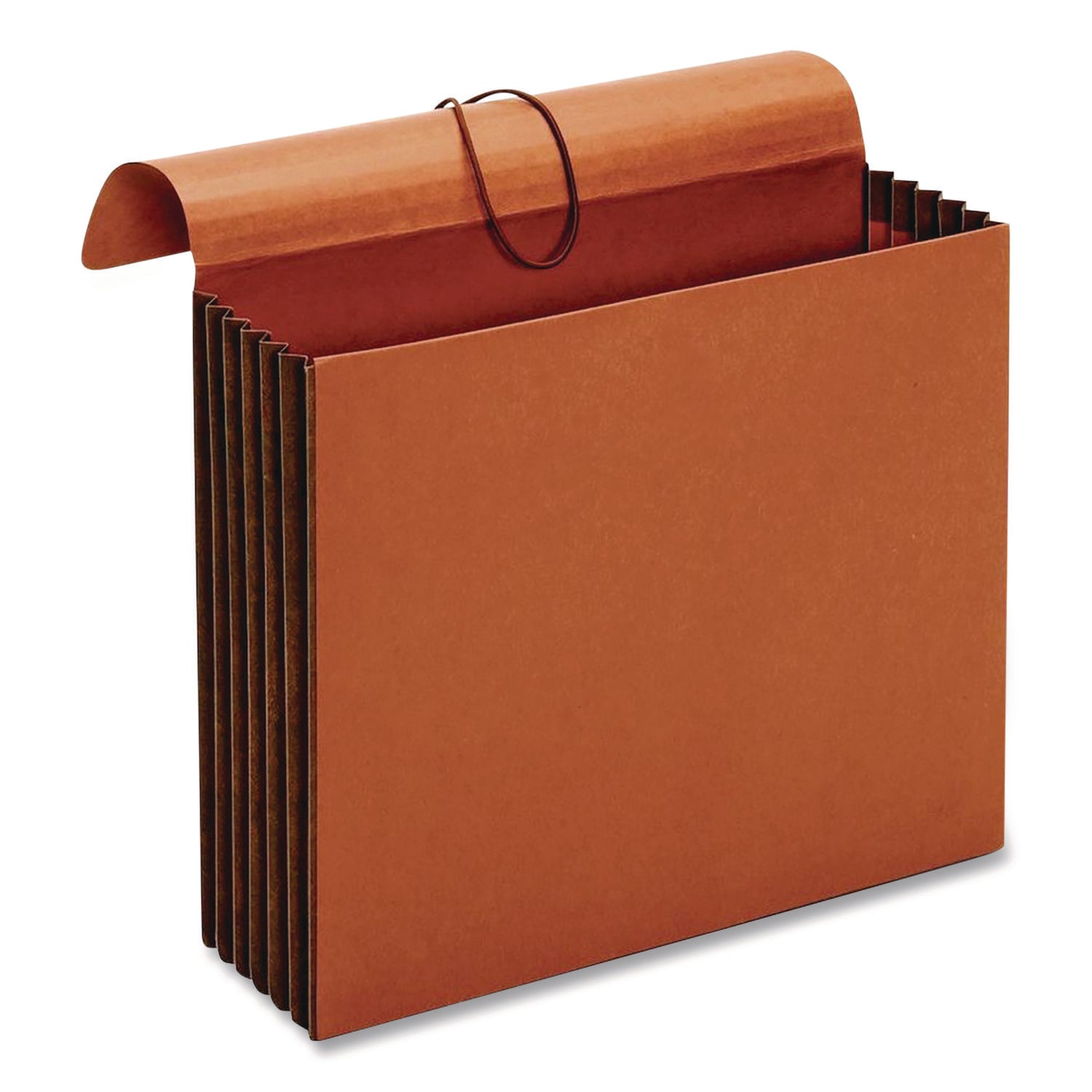 Pendaflex® Extra-Wide Expanding Wallet, 5.25" Expansion, 1 Section, Flap/Elastic Cord Closure, Letter Size, Redrope, 10/Box