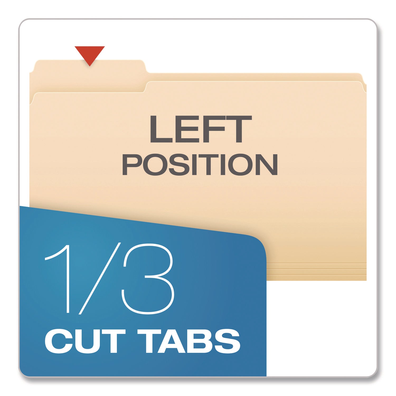 Pendaflex® Standard Manila File Folders, 1/3-Cut Tabs: Left Position, Legal Size, Manila, 100/Box
