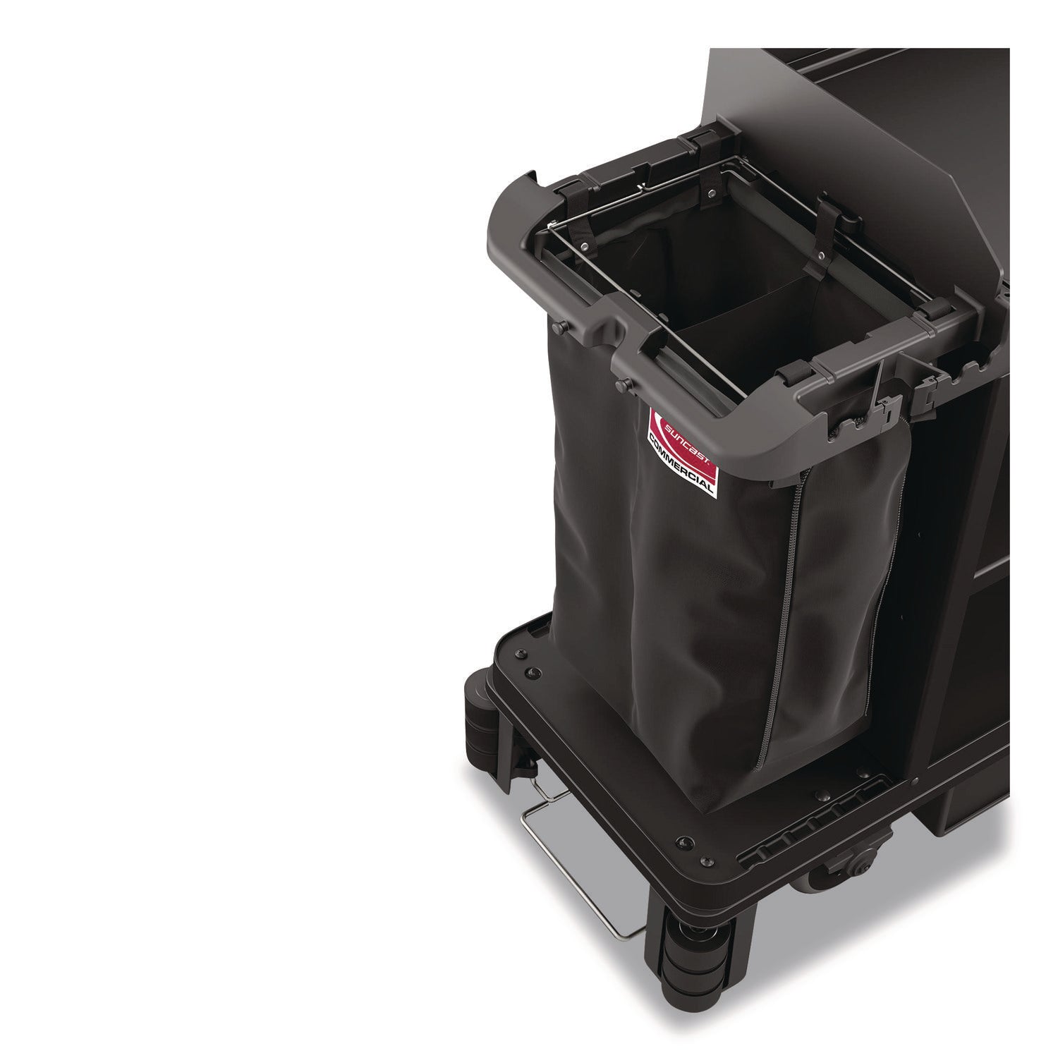 Suncast Commercial® Divided Bag for Suncast Commercial Full-Size and Compact-Size Housekeeping Carts, 25.4 gal, 15.6" x 12.52" x 29.95", Black