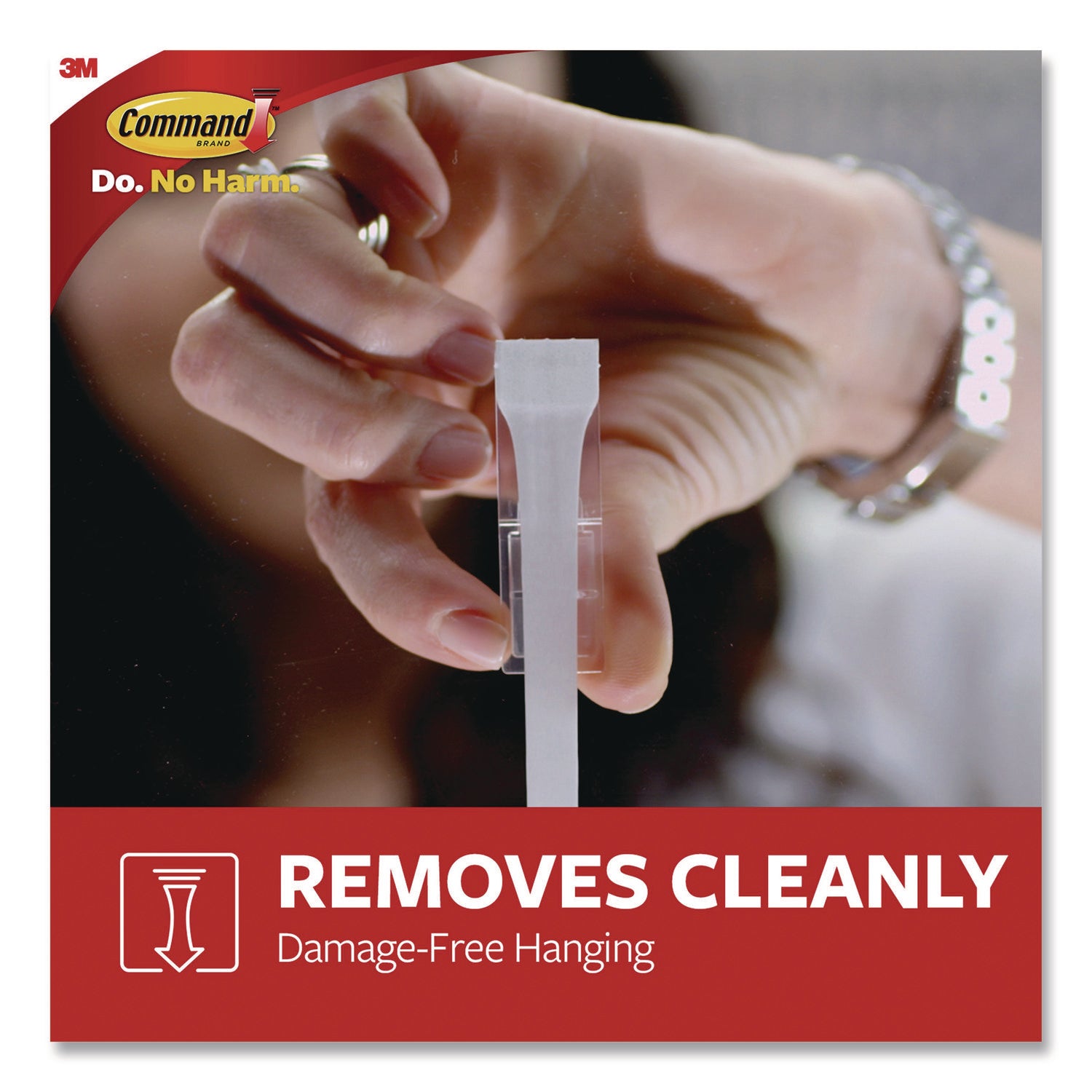 Command™ X-Large Utility Hooks, Plastic, White, 15 lb Capacity, 1 Hook and 4 Strips