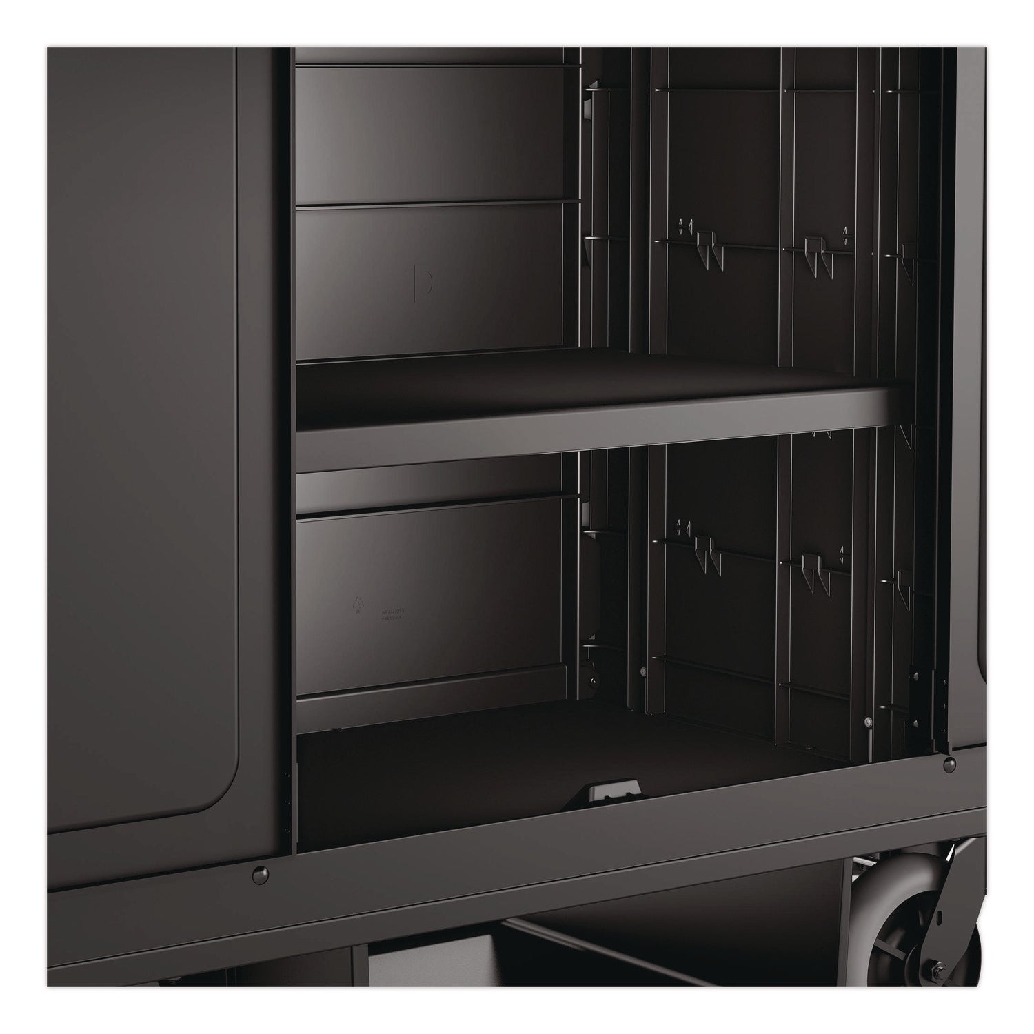 Suncast Commercial® Adjustable Shelf for Suncast Commercial Full-Size Housekeeping Carts HKC1000/HKC2000, Plastic, Black