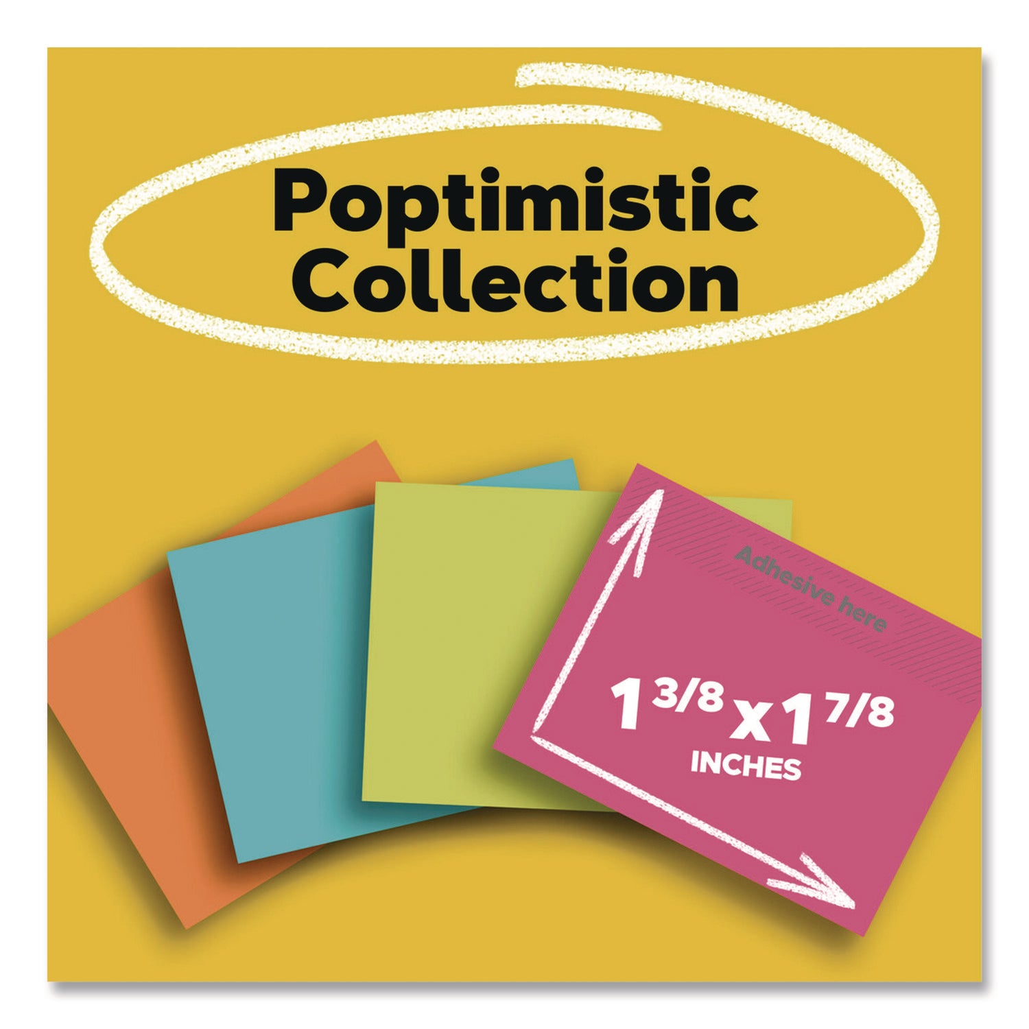 Post-it® Notes Original Pads in Poptimistic Collection Colors, 1.38" x 1.88", 100 Sheets/Pad, 18 Pads/Pack