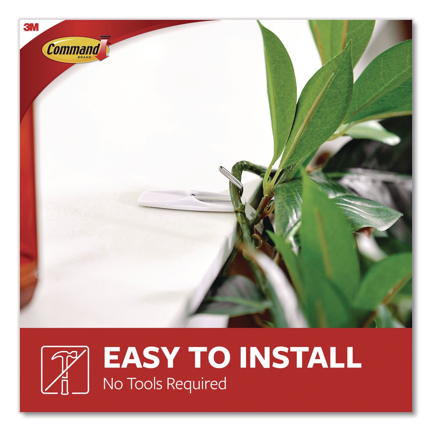 Command™ General Purpose Wire Hooks, Medium, Metal, White, 2 lb Capacity, 16 Hooks and 20 Strips/Pack