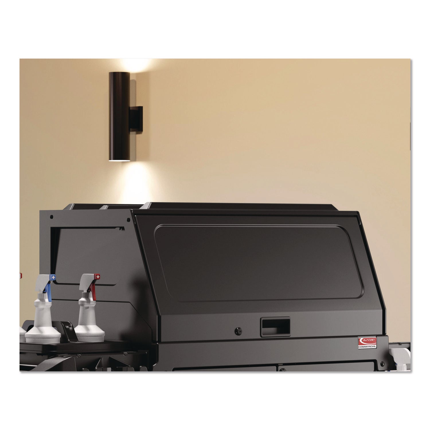 Suncast Commercial® Lockable Hood Accessory for Suncast Commercial Full-Size Housekeeping Carts HKC1000/HKC2000, Plastic, Black