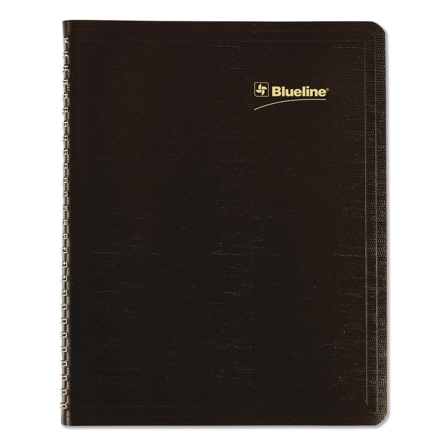 Blueline® Plan and Link Monthly Planner, 9.25 x 7.25, Black Distressed Faux Leather Cover, 16-Month: Sept 2024 to Dec 2025