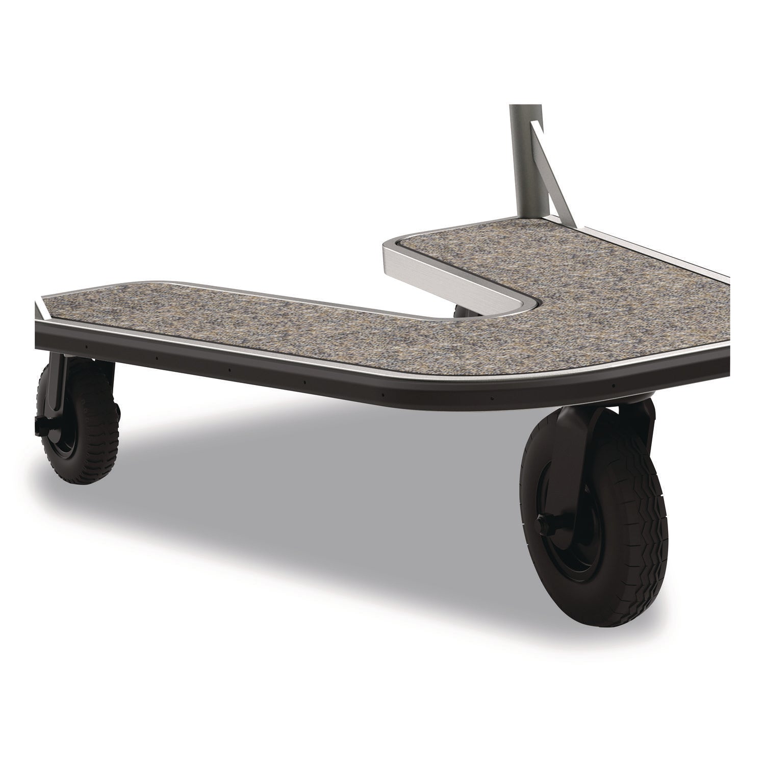 Suncast Commercial® Nesting Luggage Cart with Carpeted Platform, 300 lb Capacity, 27 x 37 x 37.5, Silver/Black