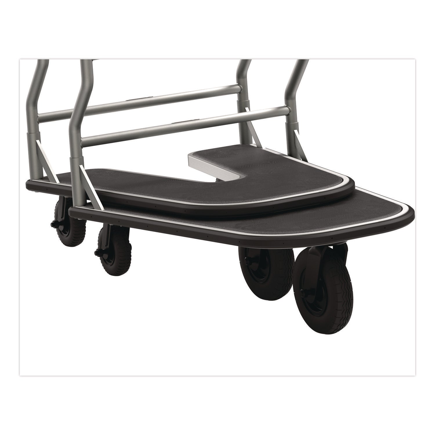 Suncast Commercial® Nesting Luggage Cart with Rubber Platform, Capacity, 300 lb Capacity, 27 x 37 x 37.5, Silver/Black