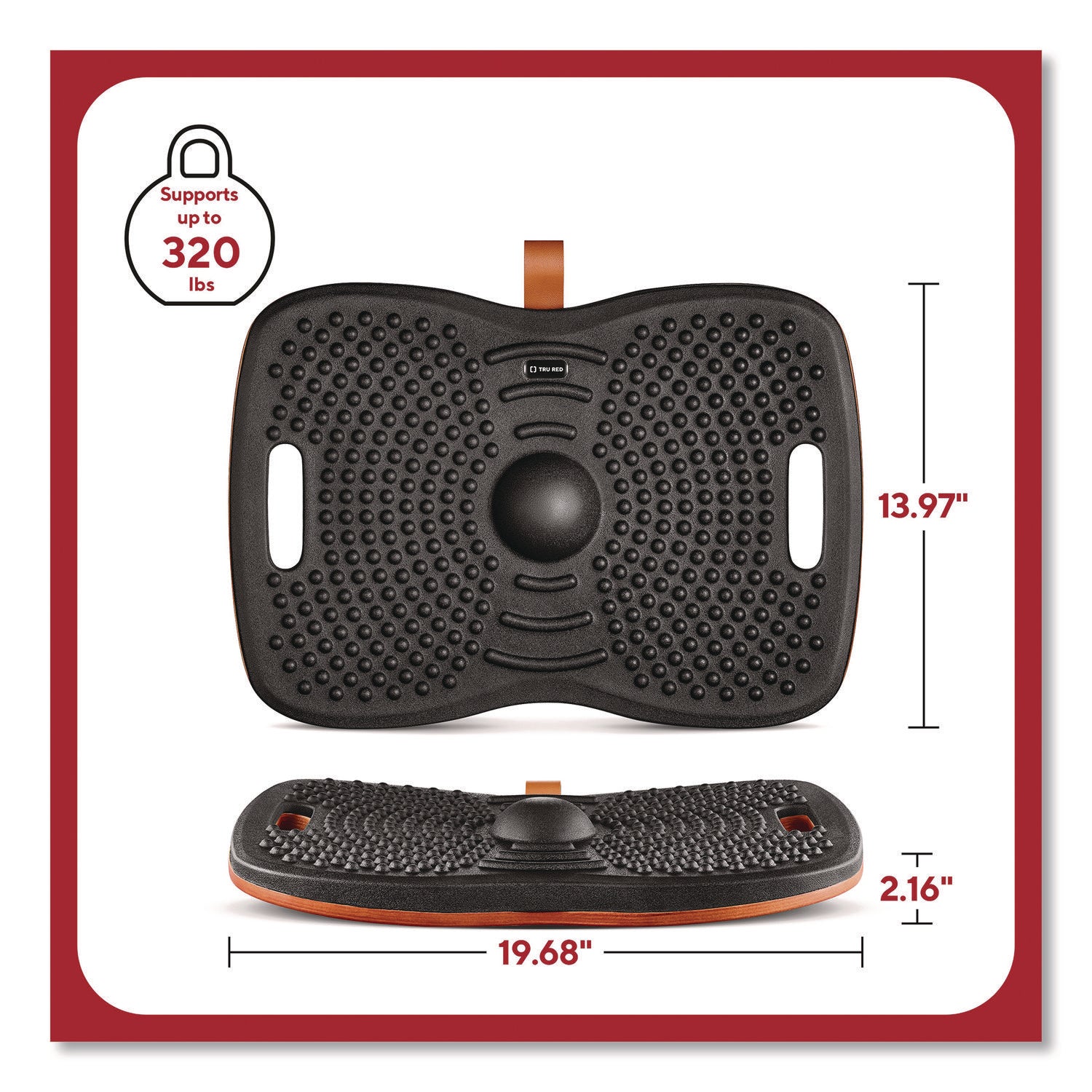 TRU RED™ Anti-Fatigue Balance Board, 19.68 x 13.97, Black