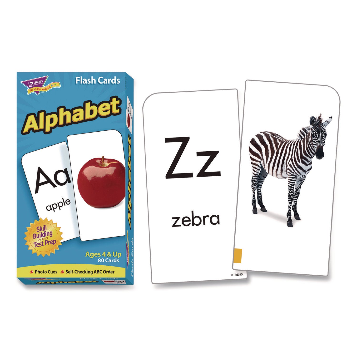 TREND® ESL and ELL Resources Alphabet Flash Cards, 3" x 3", Multicolor, 80 Cards/Set
