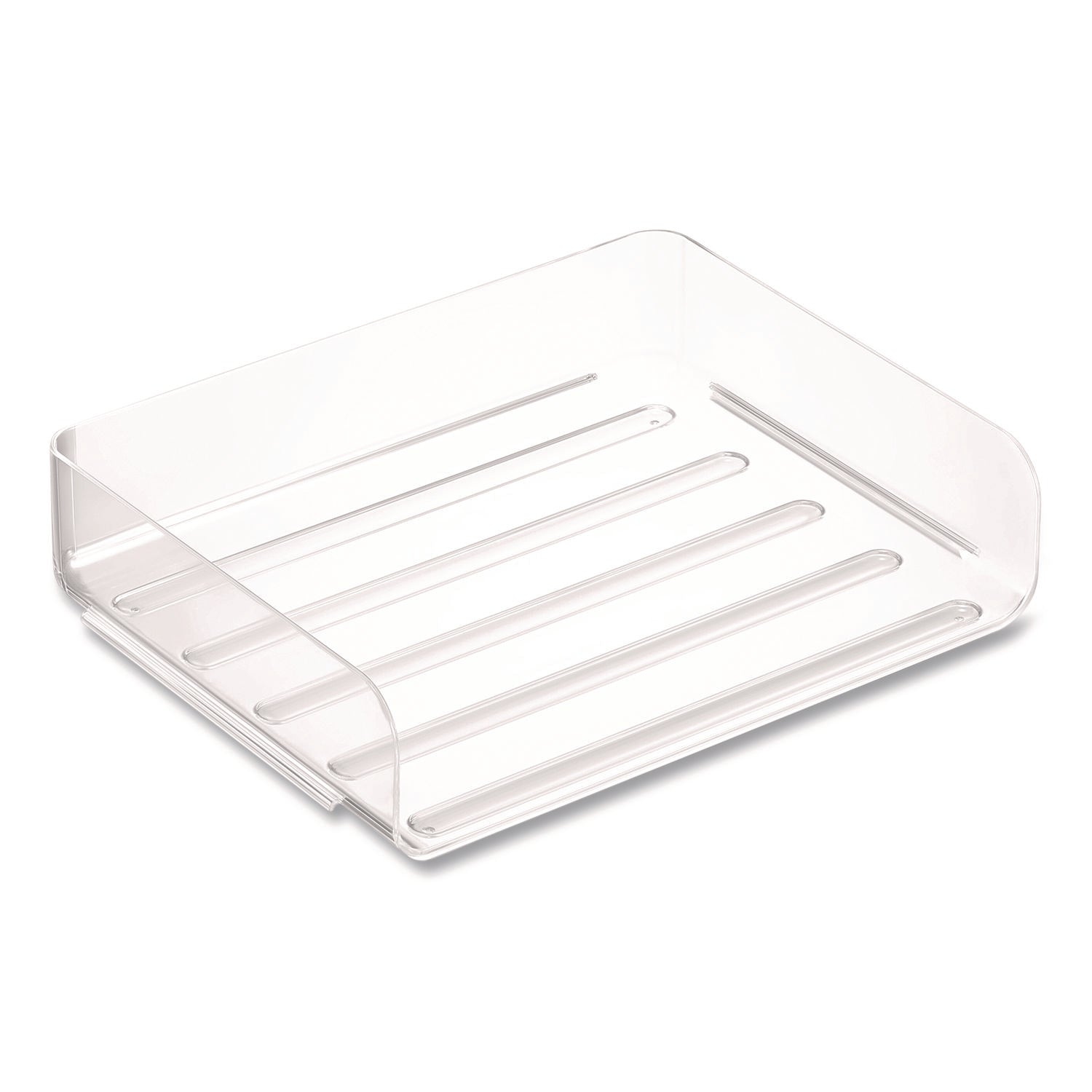 TRU RED™ Clear Side Load Stackable Plastic Letter Tray, Letter Size, 9.72 x 12.63 x 3.01