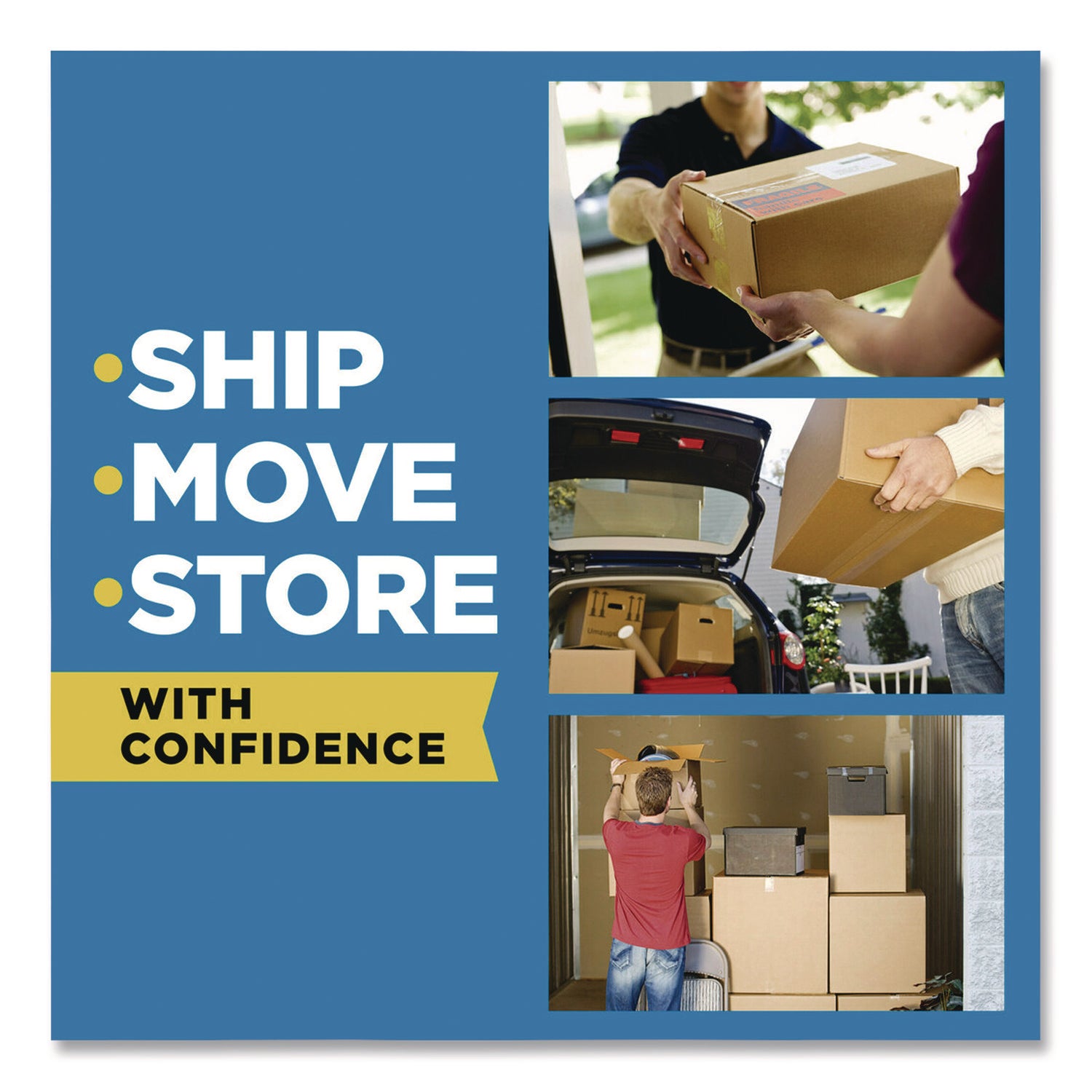 Scotch® 3850 Heavy-Duty Packaging Tape, 3" Core, 1.88" x 43.7 yd, Clear, 6/Pack