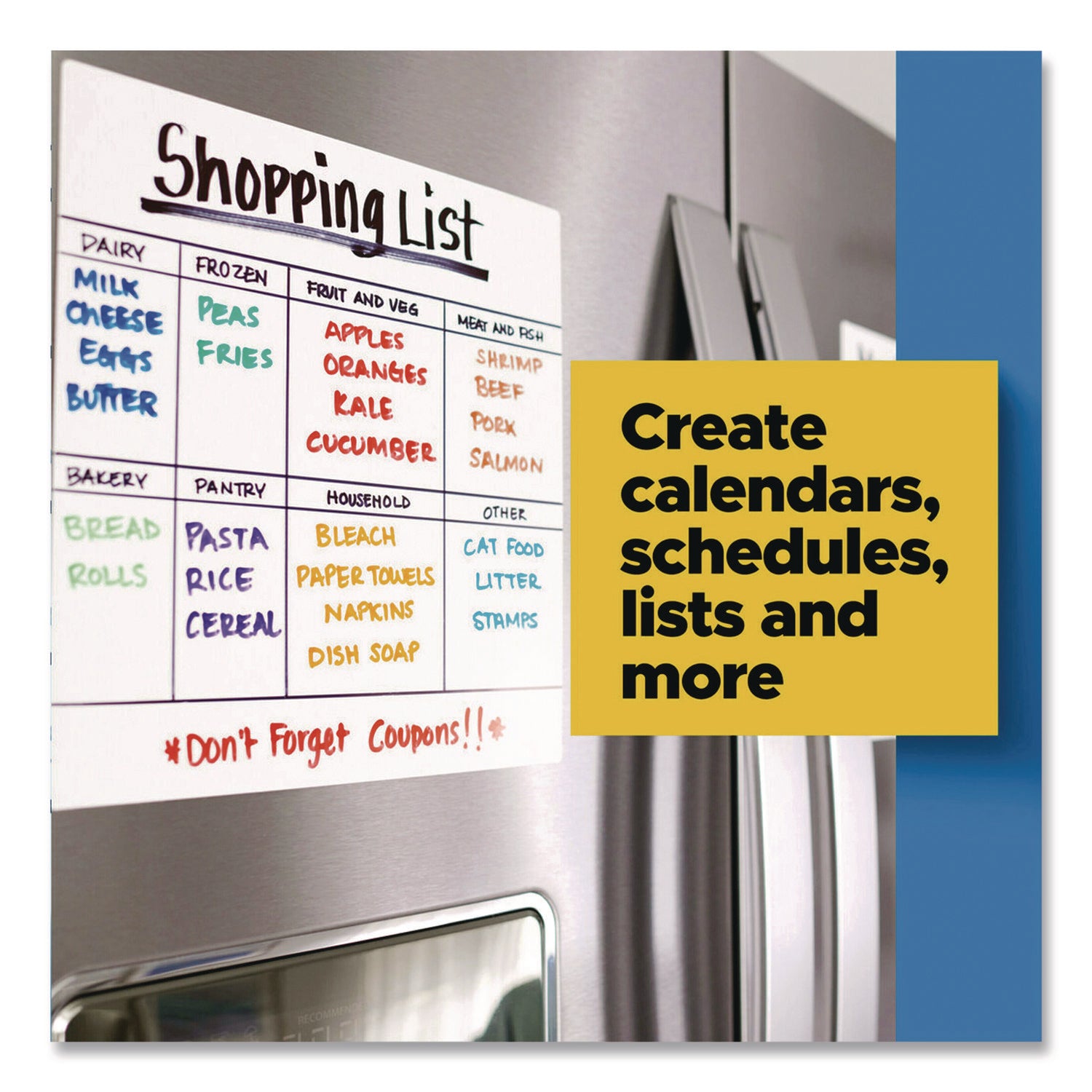 Post-it® Easy-Erase Whiteboard Sheets, Plastic Surface, 9.1 x 9.1, White, 2/Pack