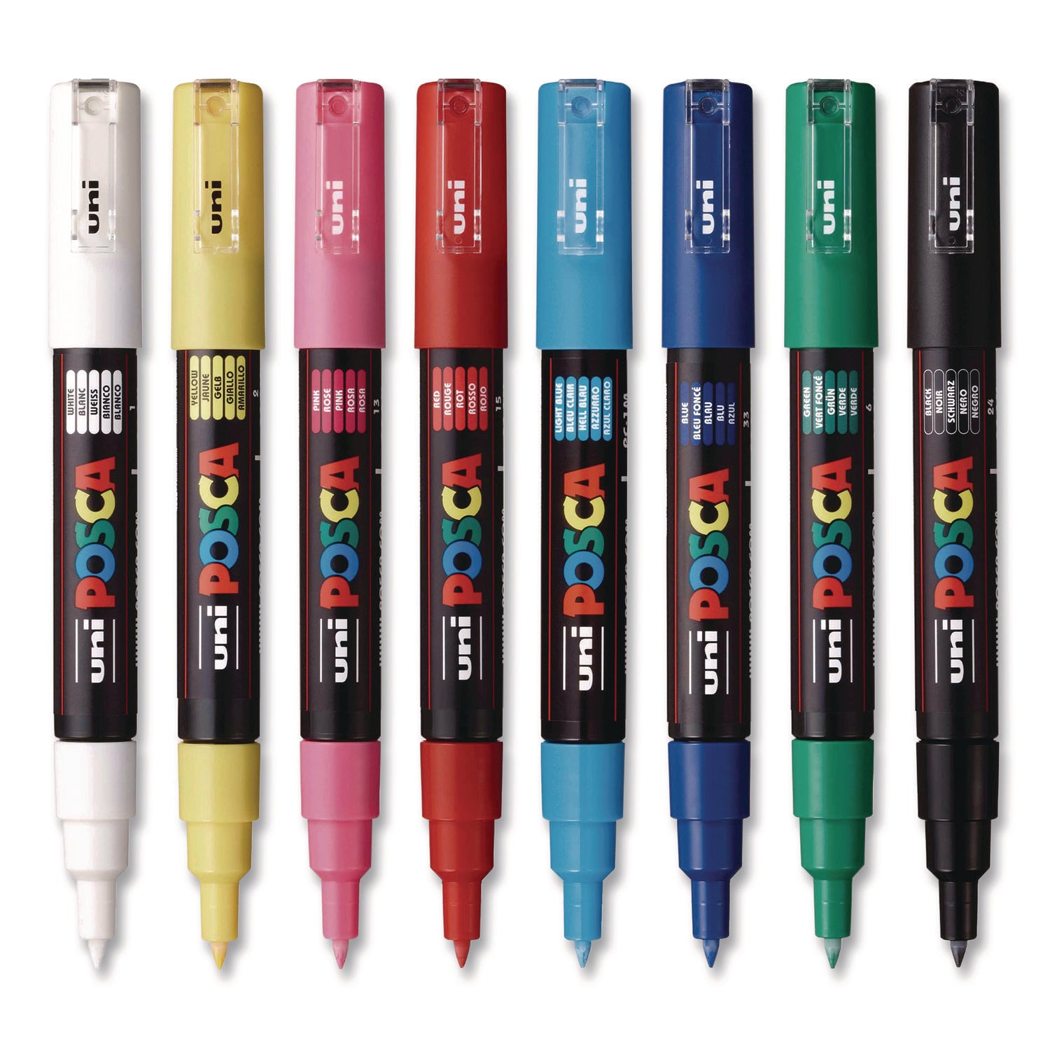 POSCA™ Water-Based Paint Markers, Extra-Fine Bullet Tip, Assorted Colors, 8/Pack