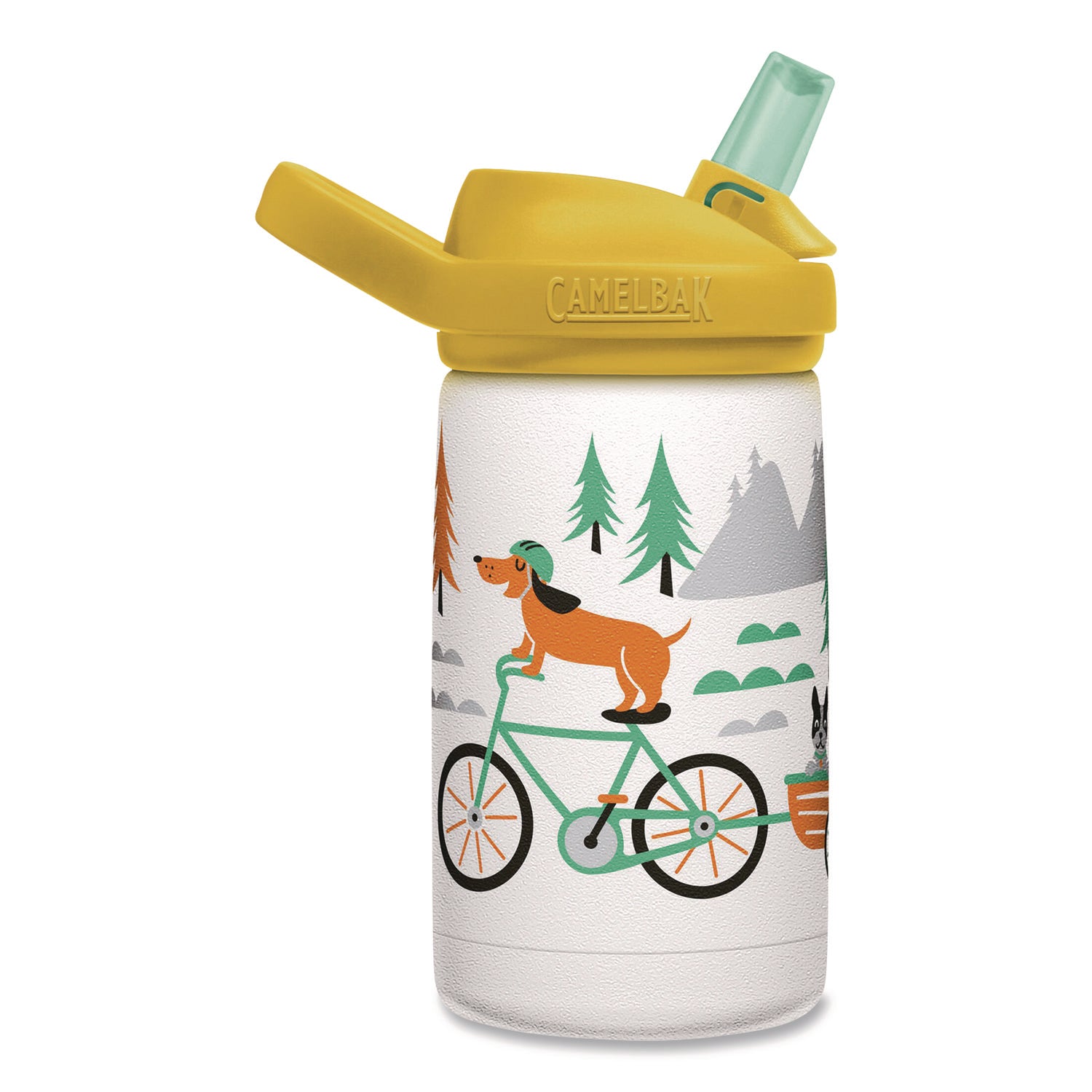 CamelBak® Eddy + Kids Water Bottle, Biking Dogs Design, 12 oz, Multicolor