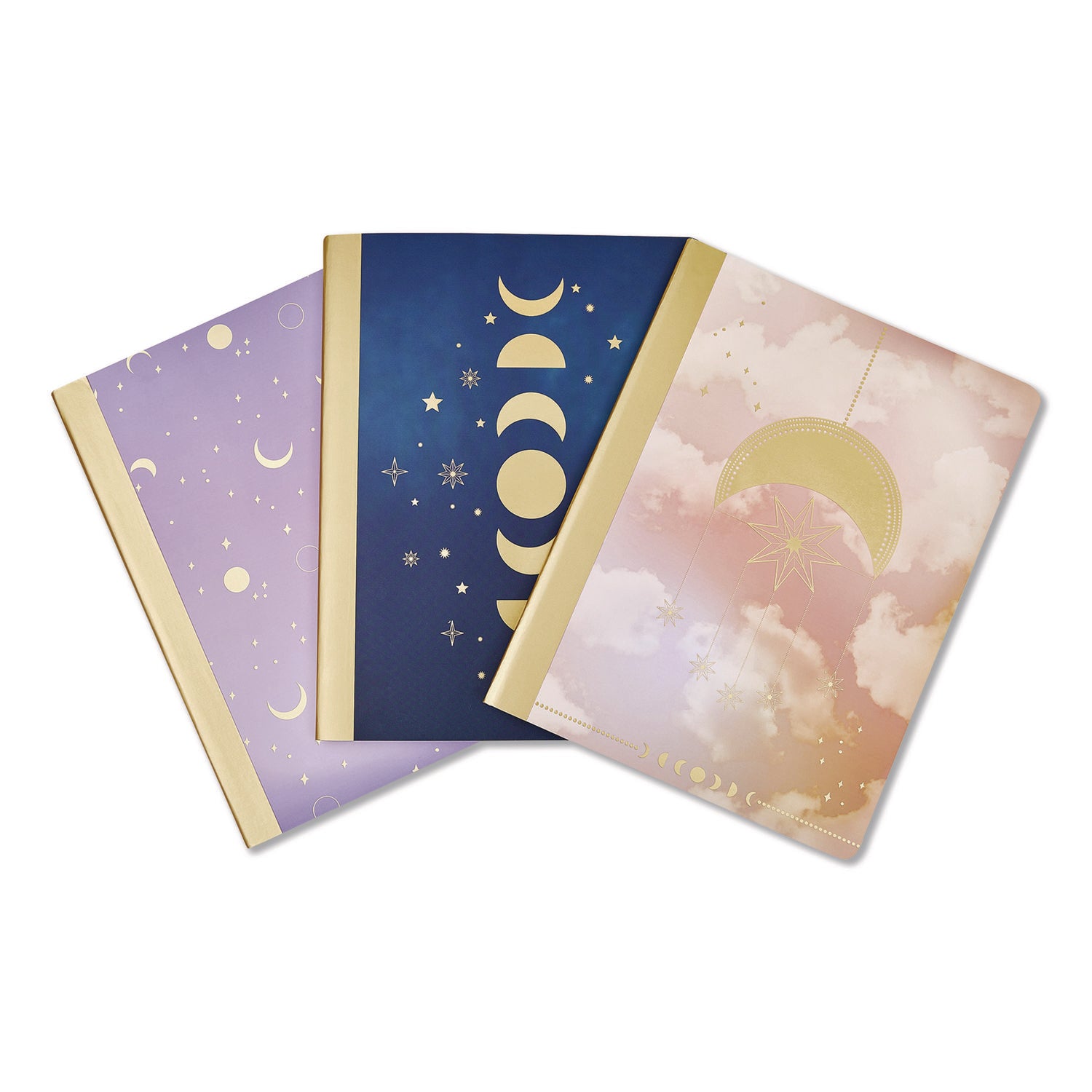 Eccolo Celestial Body Composition Book, Medium/College Rule, Assorted Cover Colors and Designs, (80) 9.75 x 7.5 Sheets, 3/Pack