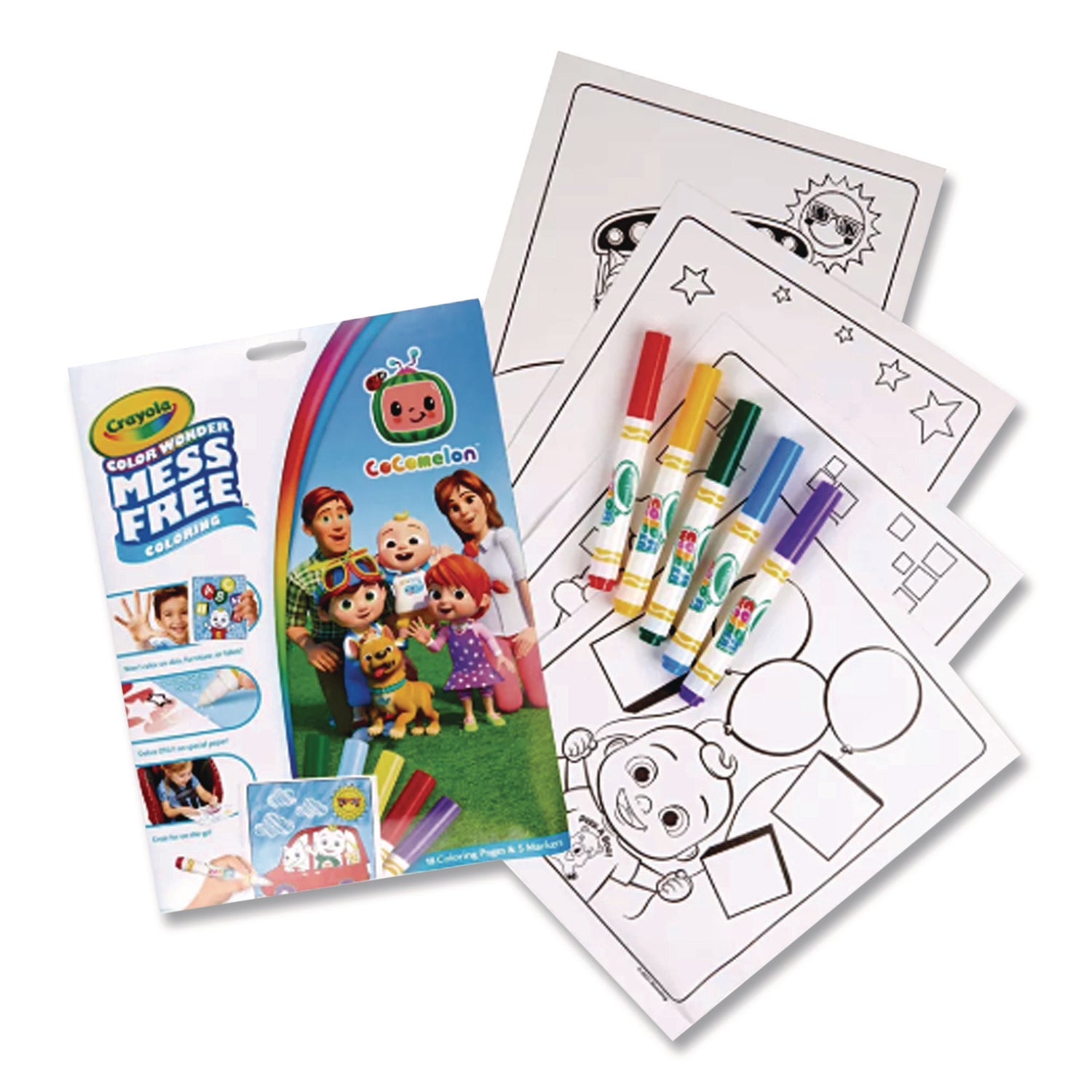 Crayola® Cocomelon Color Wonder Kit, (18) Coloring Pages, (5) Cocomelon Collection Markers