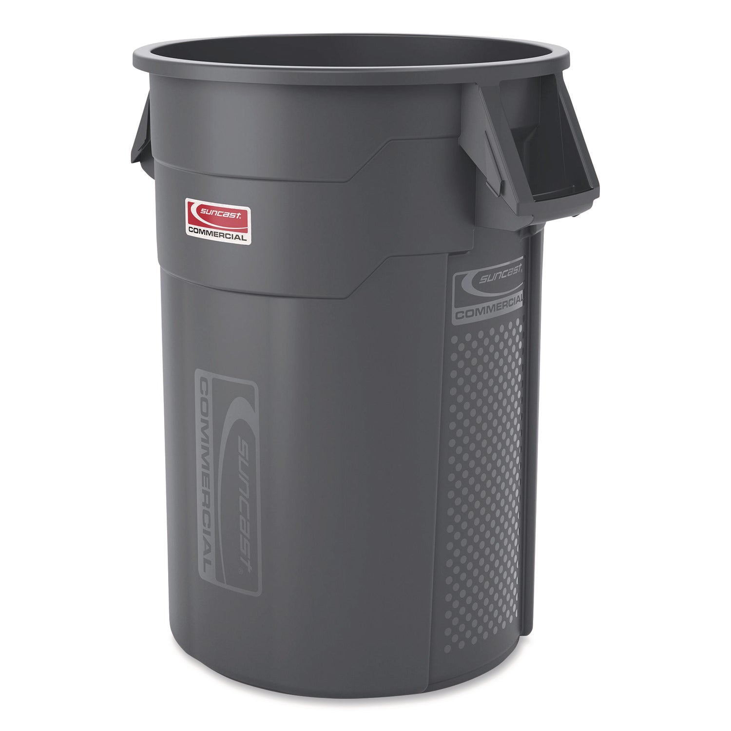 Suncast Commercial® Injection Molded Utility Trash Can, 44 gal, Plastic/Resin, Gray