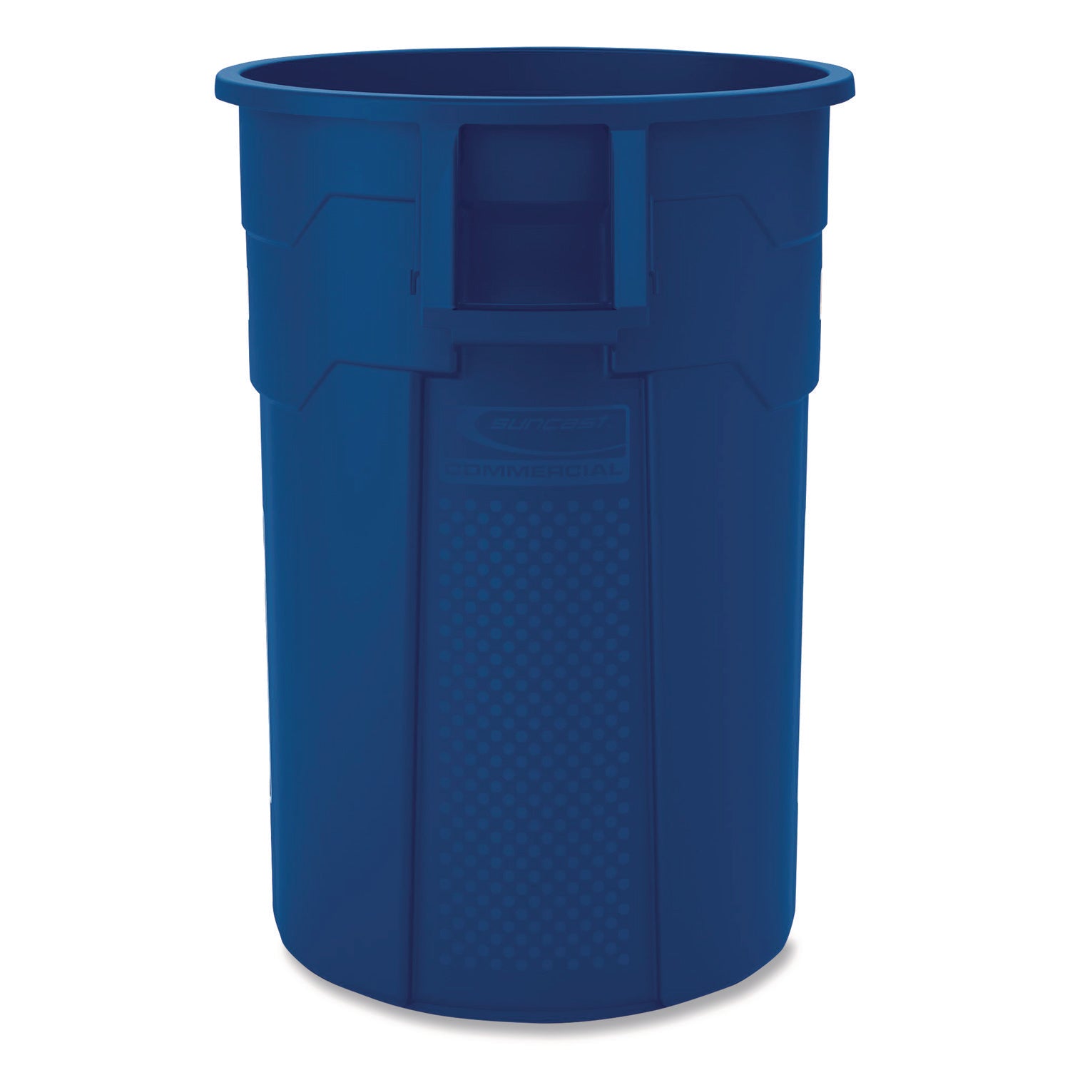 Suncast Commercial® Injection Molded Utility Trash Can, 44 gal, Plastic/Resin, Blue