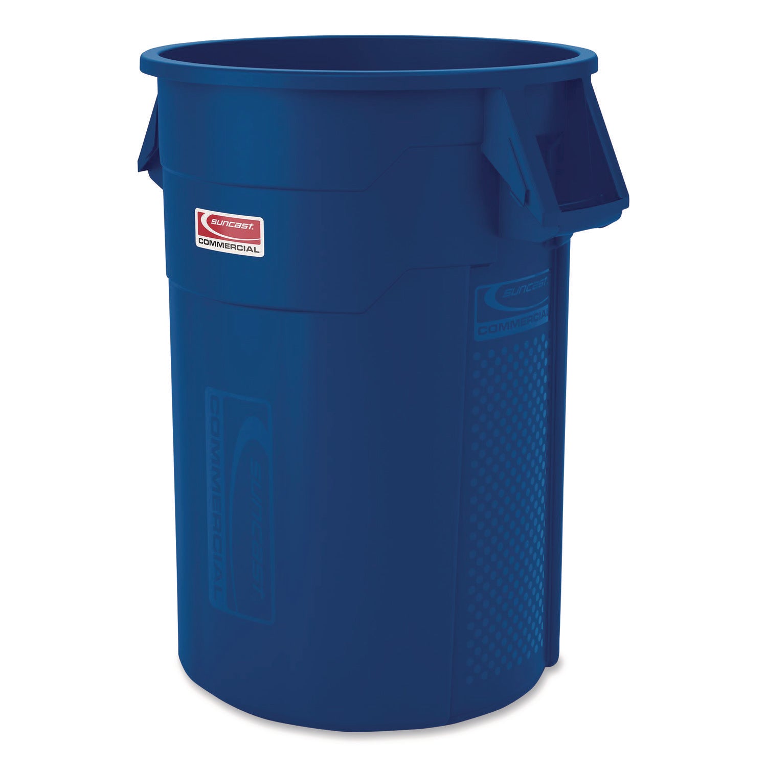 Suncast Commercial® Injection Molded Utility Trash Can, 44 gal, Plastic/Resin, Blue