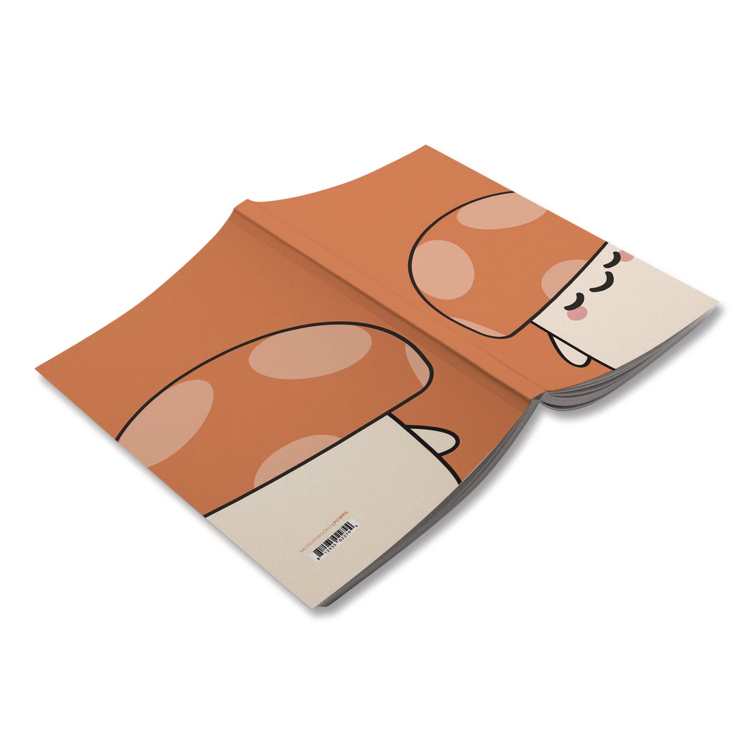 Denik Smoko Kai Mushroom Layflat Notebook, 1 Subject, Medium/College Rule, Orange/White Cover, (72) 8 x 5 Sheets