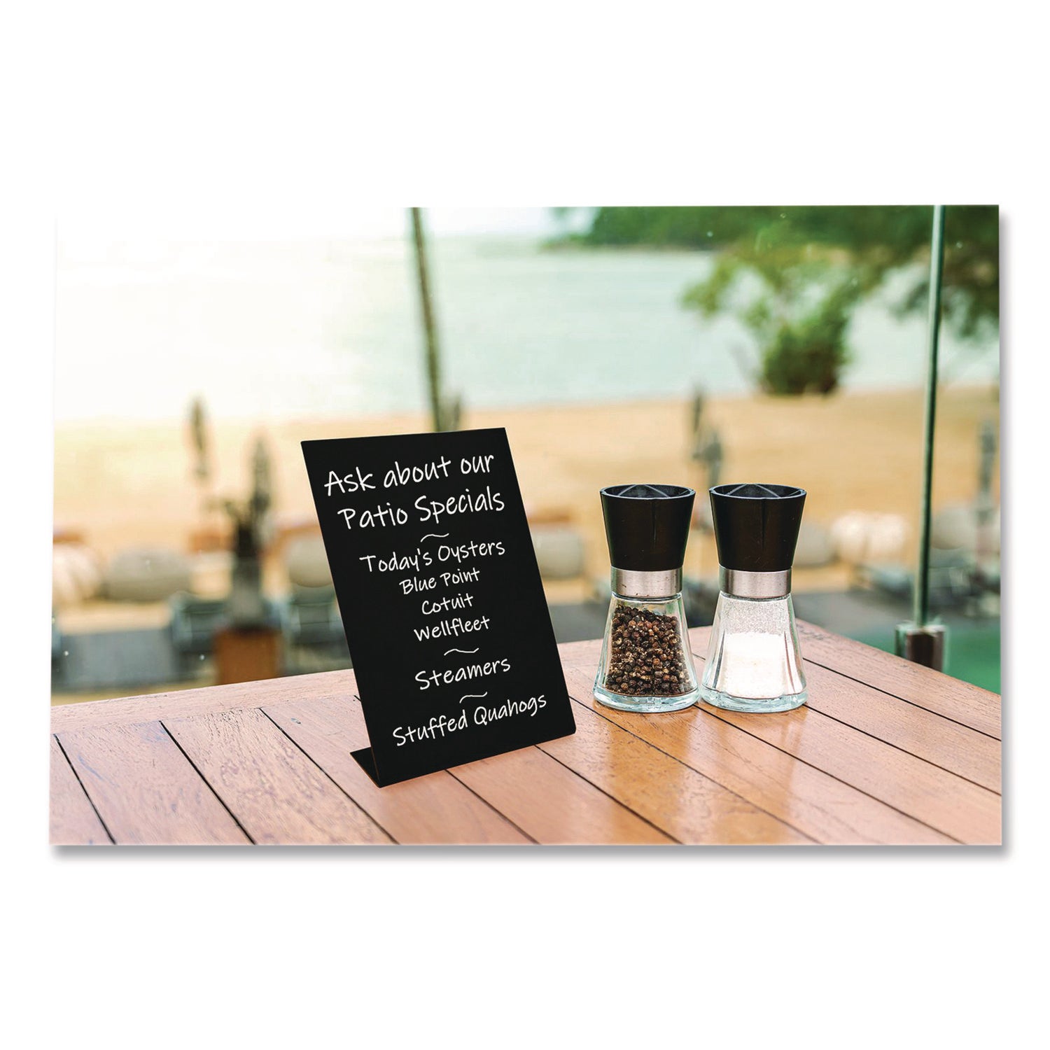 Excello Global Products® Tabletop Chalkboard Signs, Black Surface, 4 x 6, 3/Pack