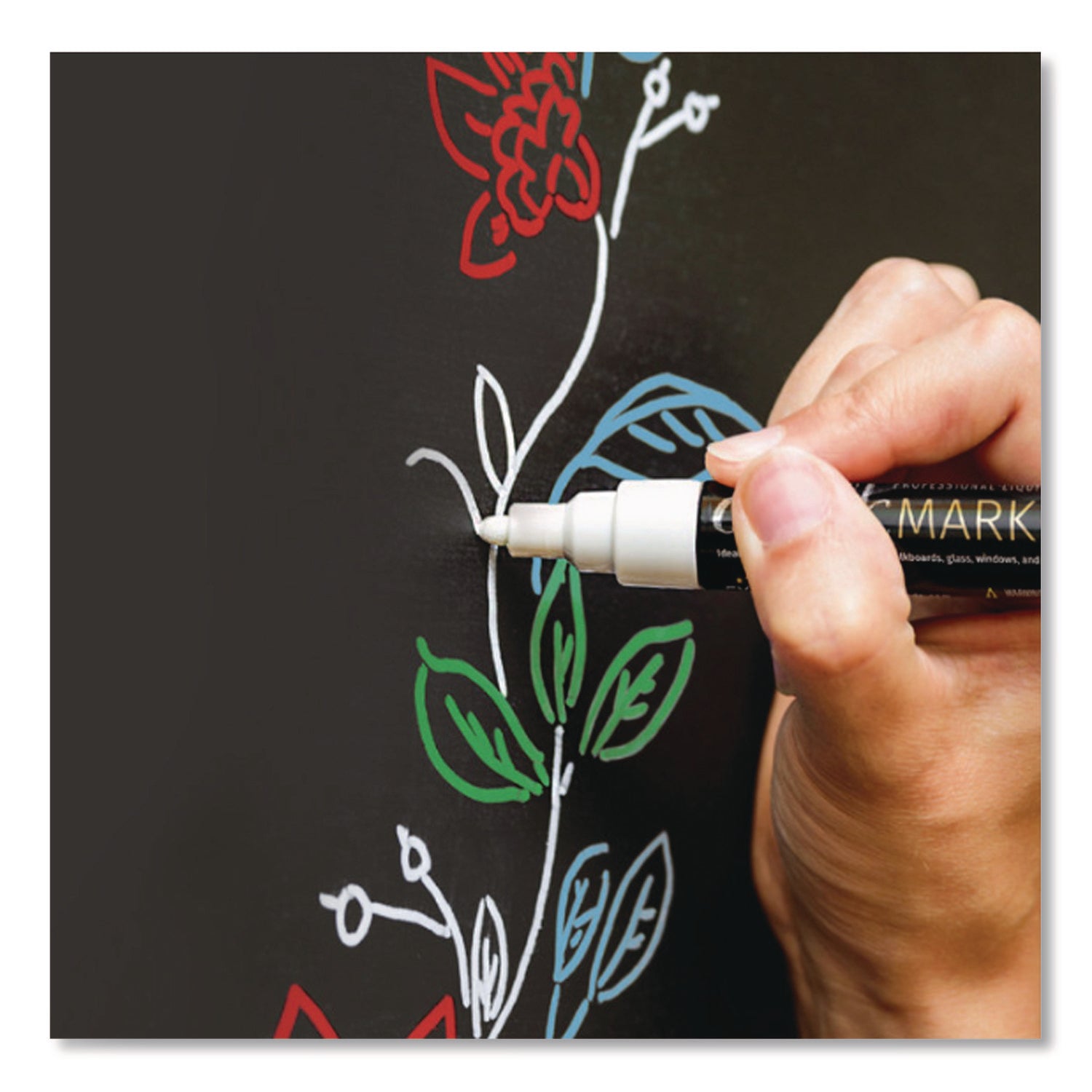 Excello Global Products® Liquid Chalk Markers, Assorted Tip Sizes and Types, White, 3/Pack