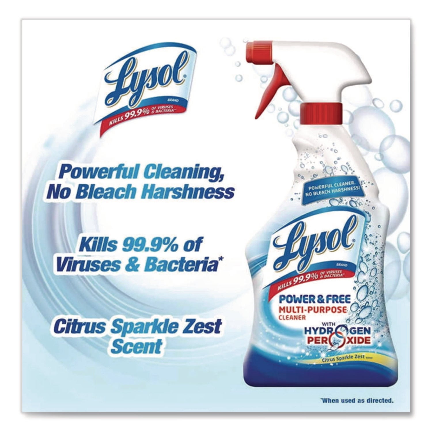 LYSOL® Brand Multi-Purpose Cleaner with Hydrogen Peroxide, Citrus Sparkle Zest Scent, 32 oz Trigger Spray Bottle
