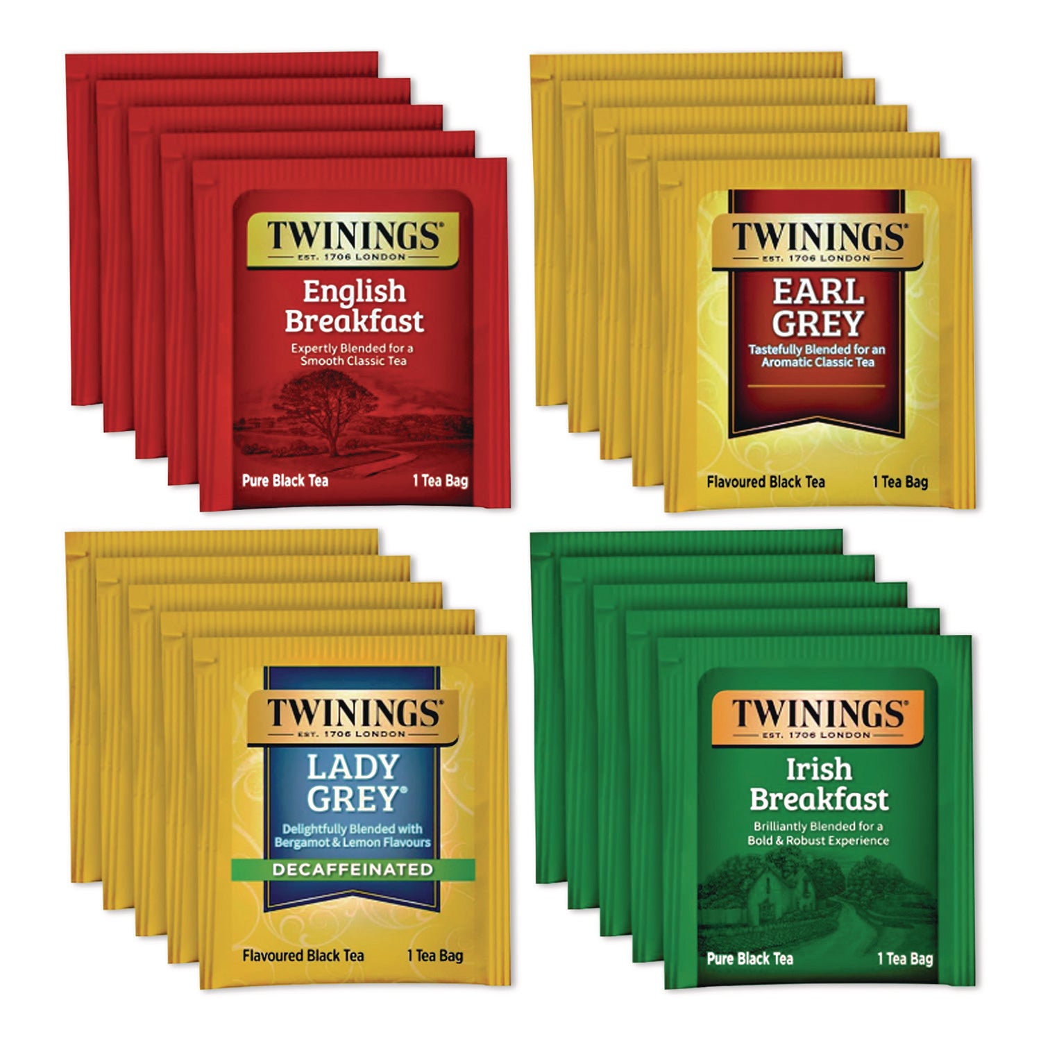 TWININGS® Black Tea Variety Pack, Assorted Flavors, 20/Box