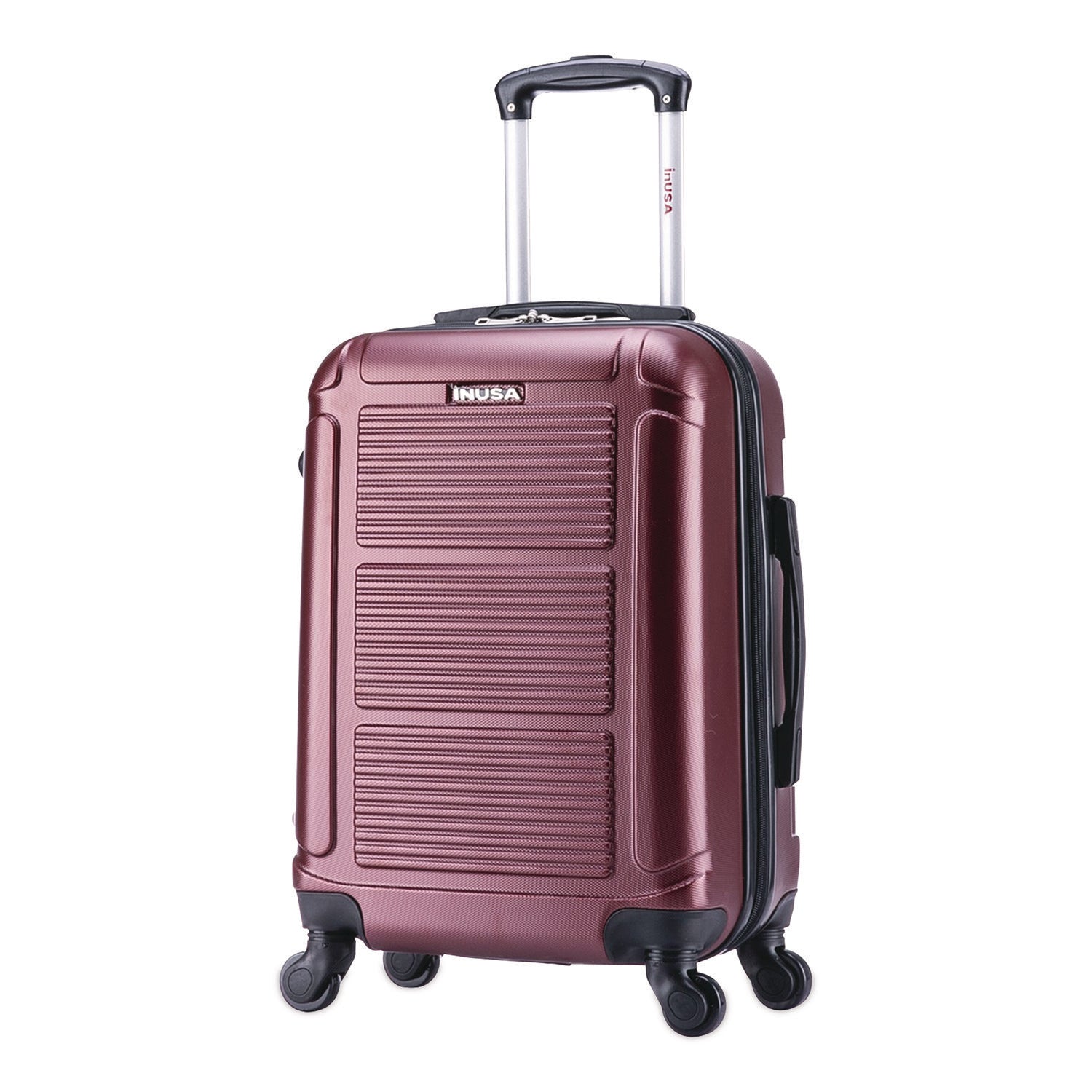 InUSA Luggage Pilot Hard Side Carry-On Suitcase, Four-Wheeled Spinner, 14.37 x 8.86 x 21.46, Wine